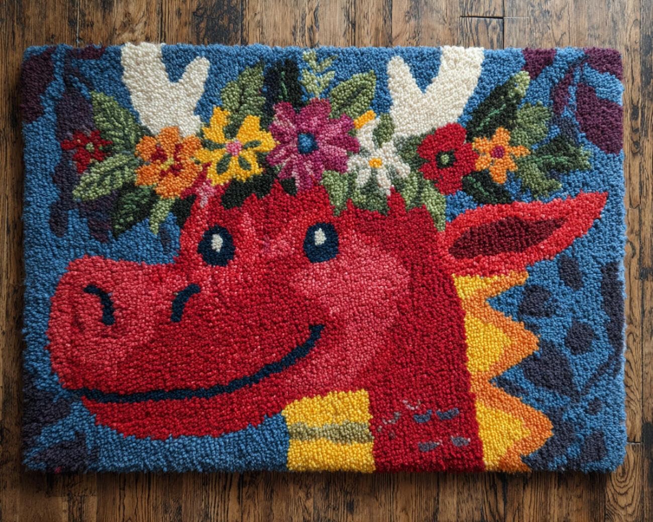 AMBATTERY Carpet Latch Hook Kit Cartoon Dragon 60x90cm
