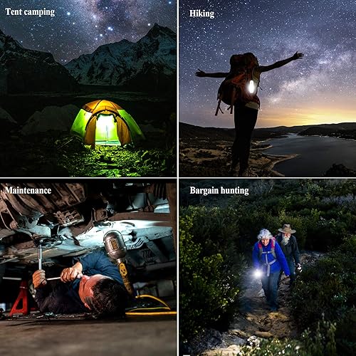 Miniatura 6 de Luz nocturna 2 en 1 con sensor de movimiento de inducción de cuerpo humano, linterna recargable por USB, luz blanca cálida, adecuada para camping,