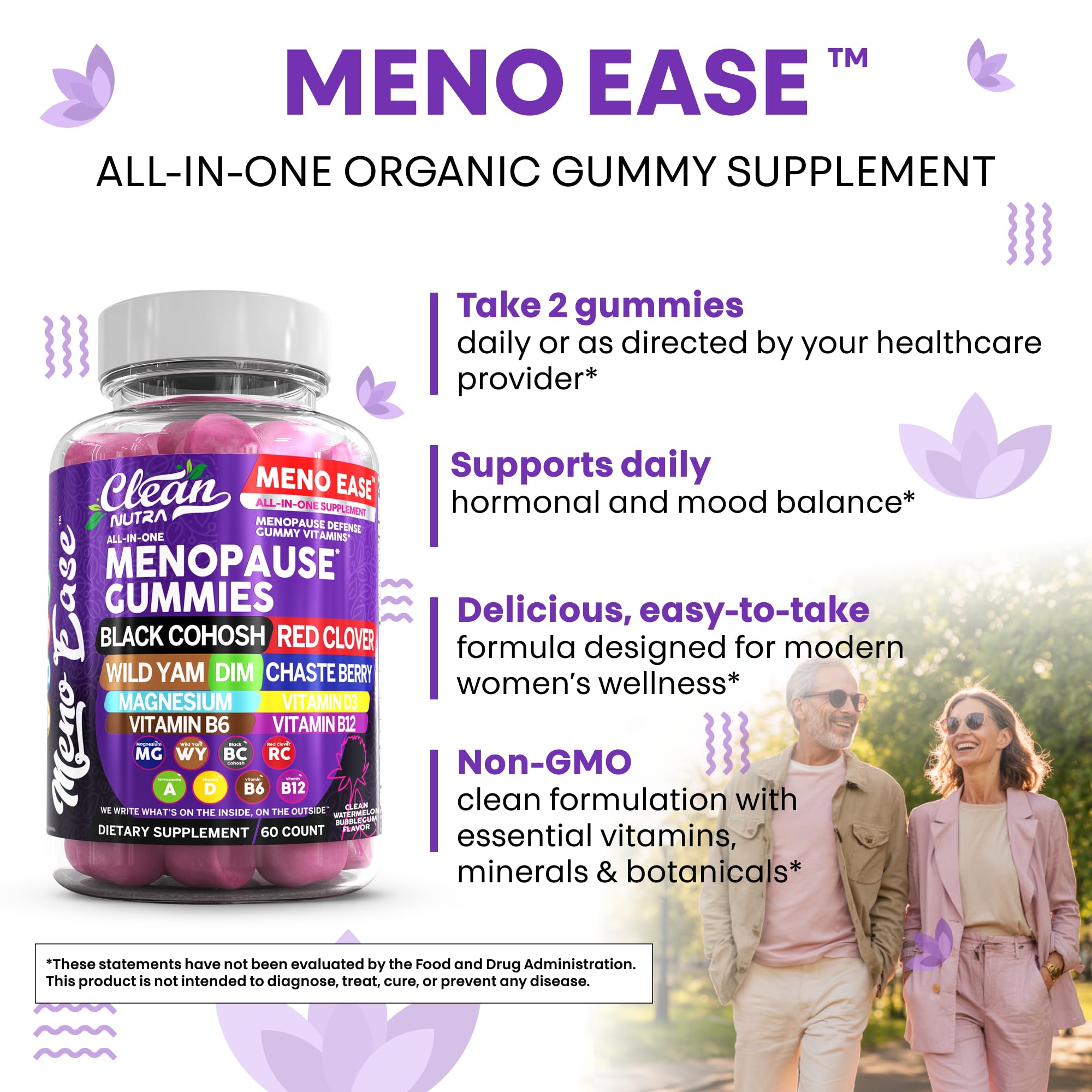 Menopause Supplement for Women Gummies with Black Cohosh, Wild Yam, DIM, Magnesium, Red Clover Chasteberry for Hormone Balance Relief Night Sweats Mood Plus Bergamot, Vitamin D3, Vitamin B6 B12 — Amazon image 9