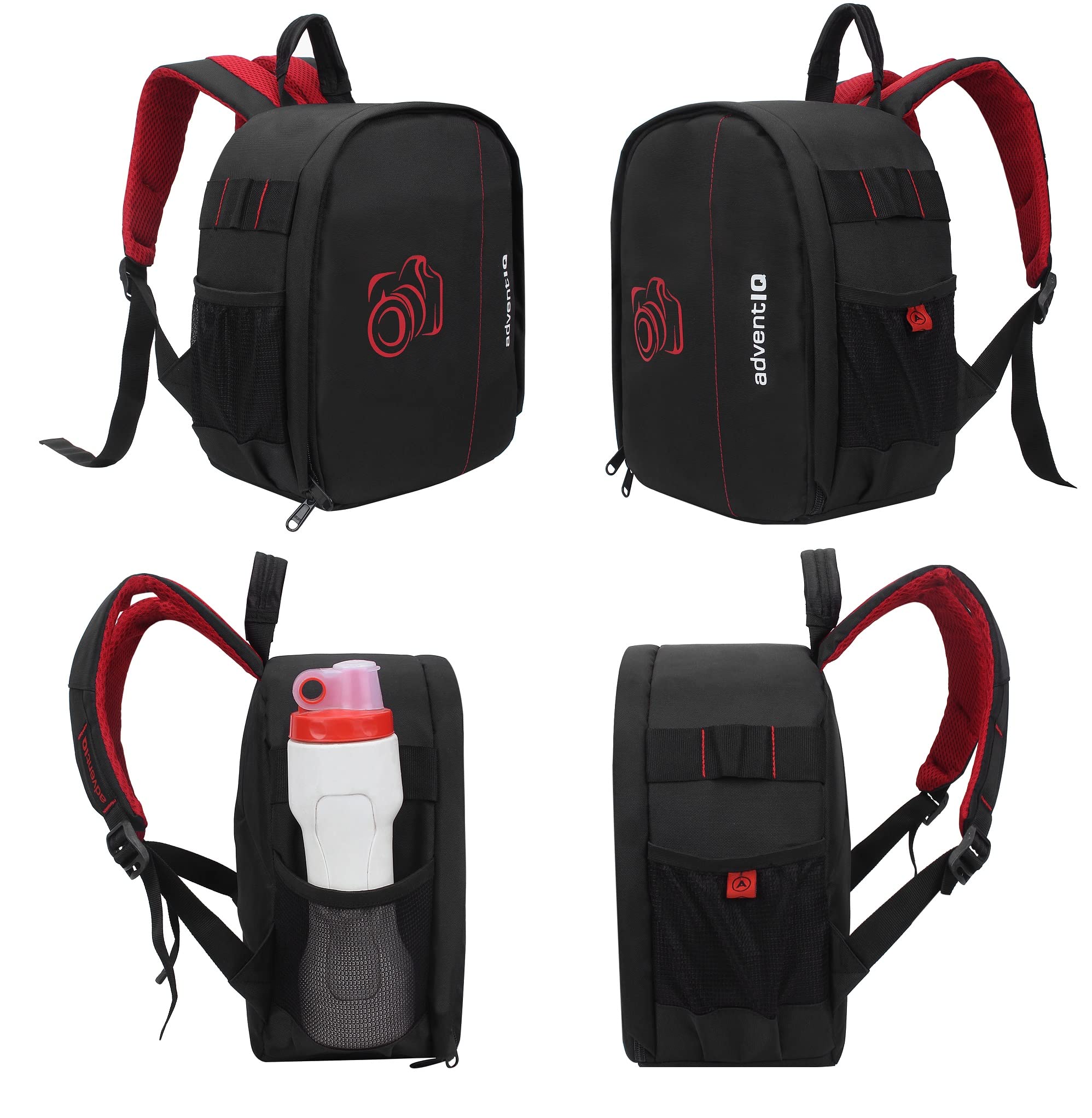 adventiq Lightweight Water Repellent DSLR/SLR Camera Backpack Bag -Camera 2 Printed (Red Printed)-picture-13