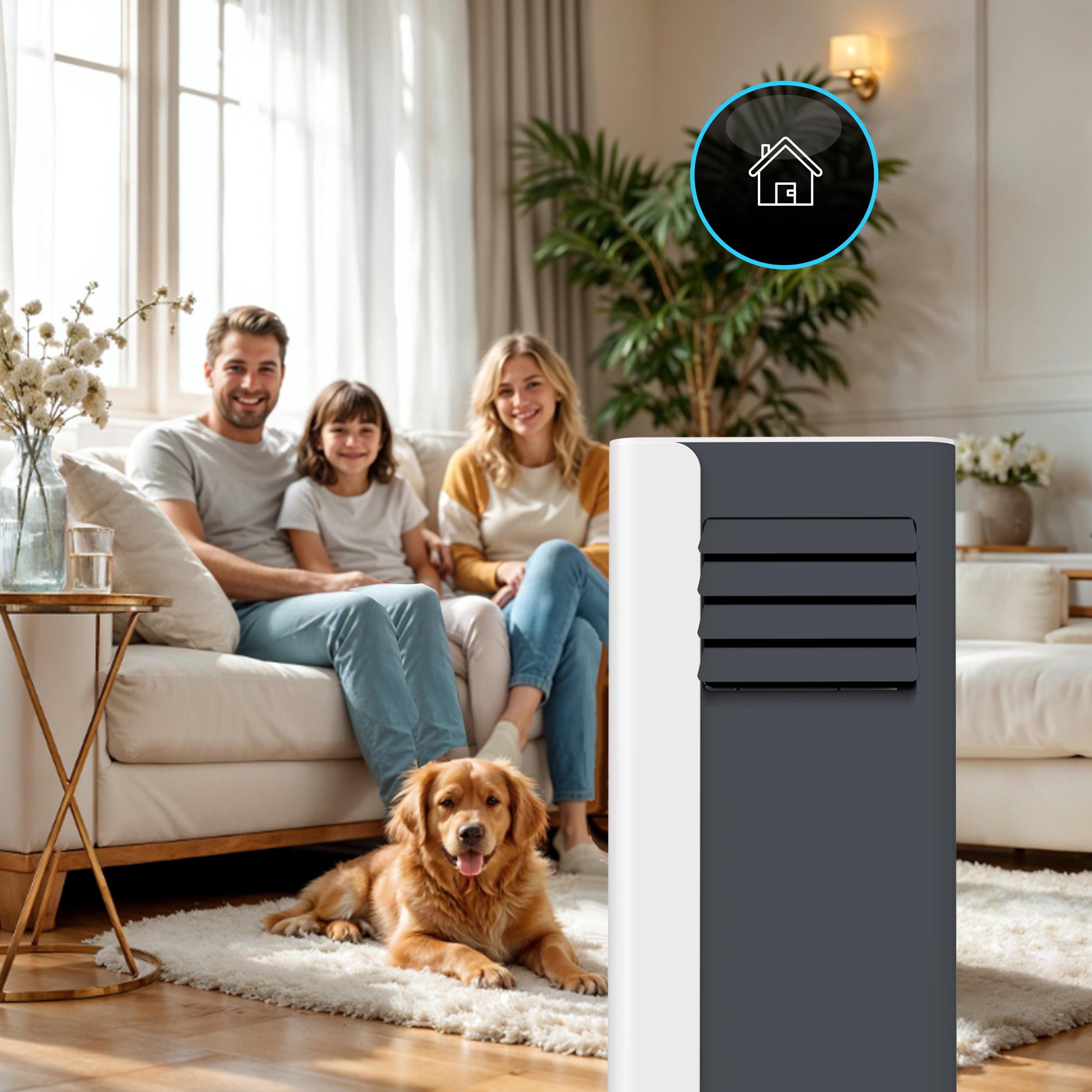 Mobile Klimaanlage 9000 BTU WiFi Tuya Smart Klimaanlage Mobil mit Abluftschlauch Mini 2,6 kW 3-in-1 Portable Air Conditioner 26 m² Fensterabdichtung