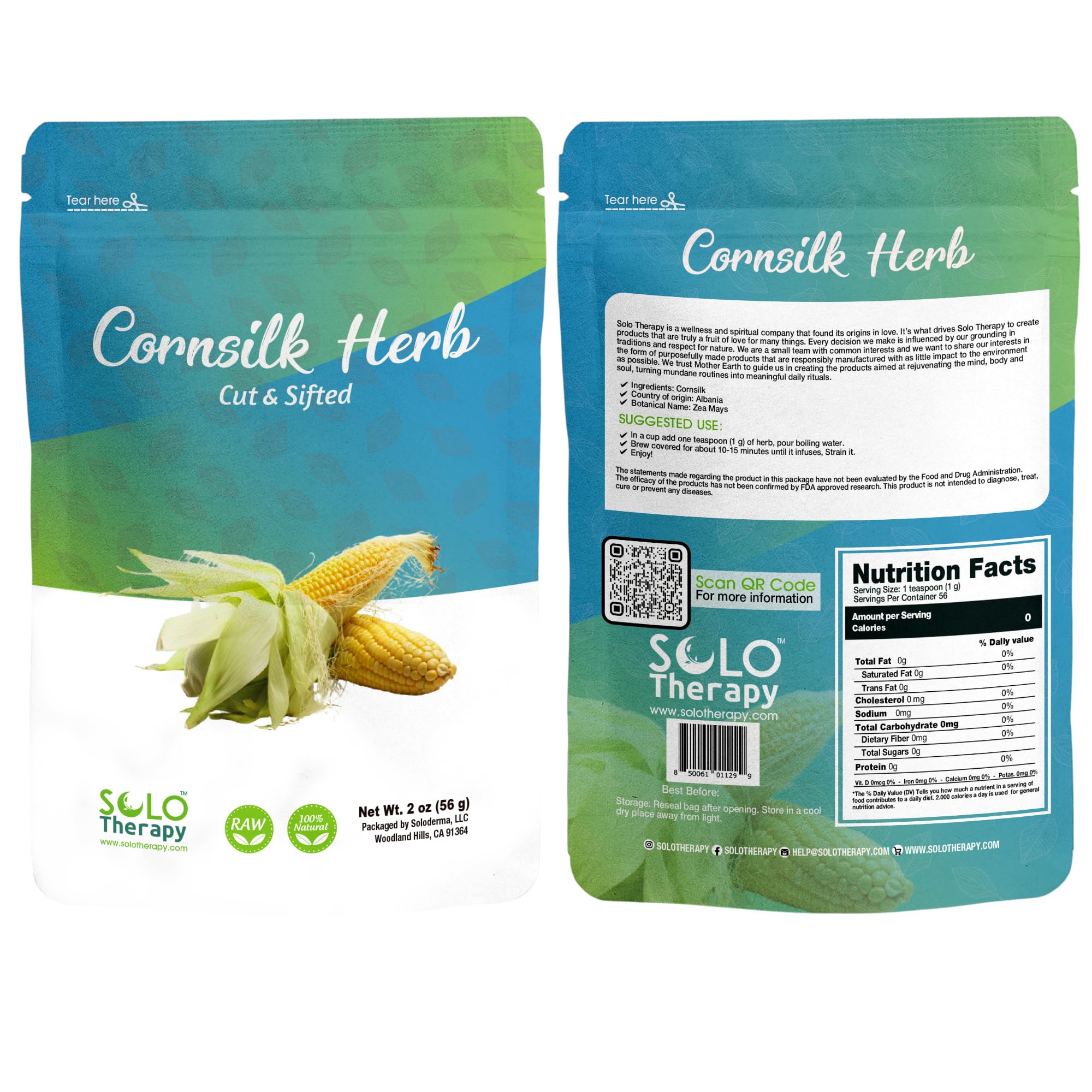 Cornsilk Tea Herbal Tea 56 grams - Cut and Sifted - Pelos de Elote - Resealable Bag - 56 grams - Premium Quality (Cornsilk Herb)