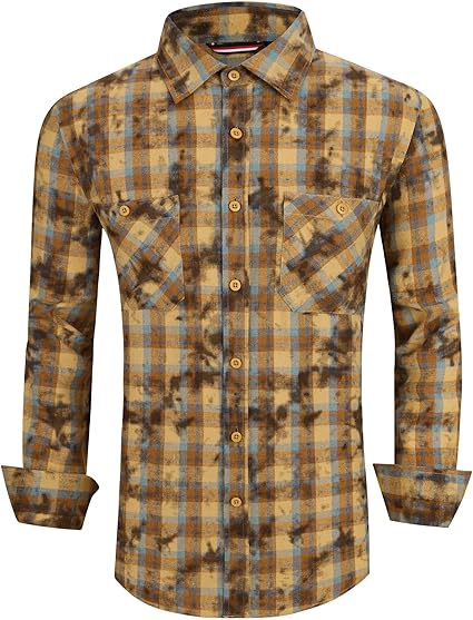 Alex Vando Mens Button Down Shirts Regular Fit Long Sleeve Casual Plaid Flannel Shirt