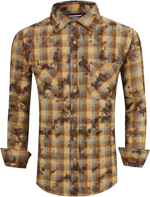 Alex Vando Mens Button Down Shirts Regular Fit Long Sleeve Casual Plaid Flannel Shirt