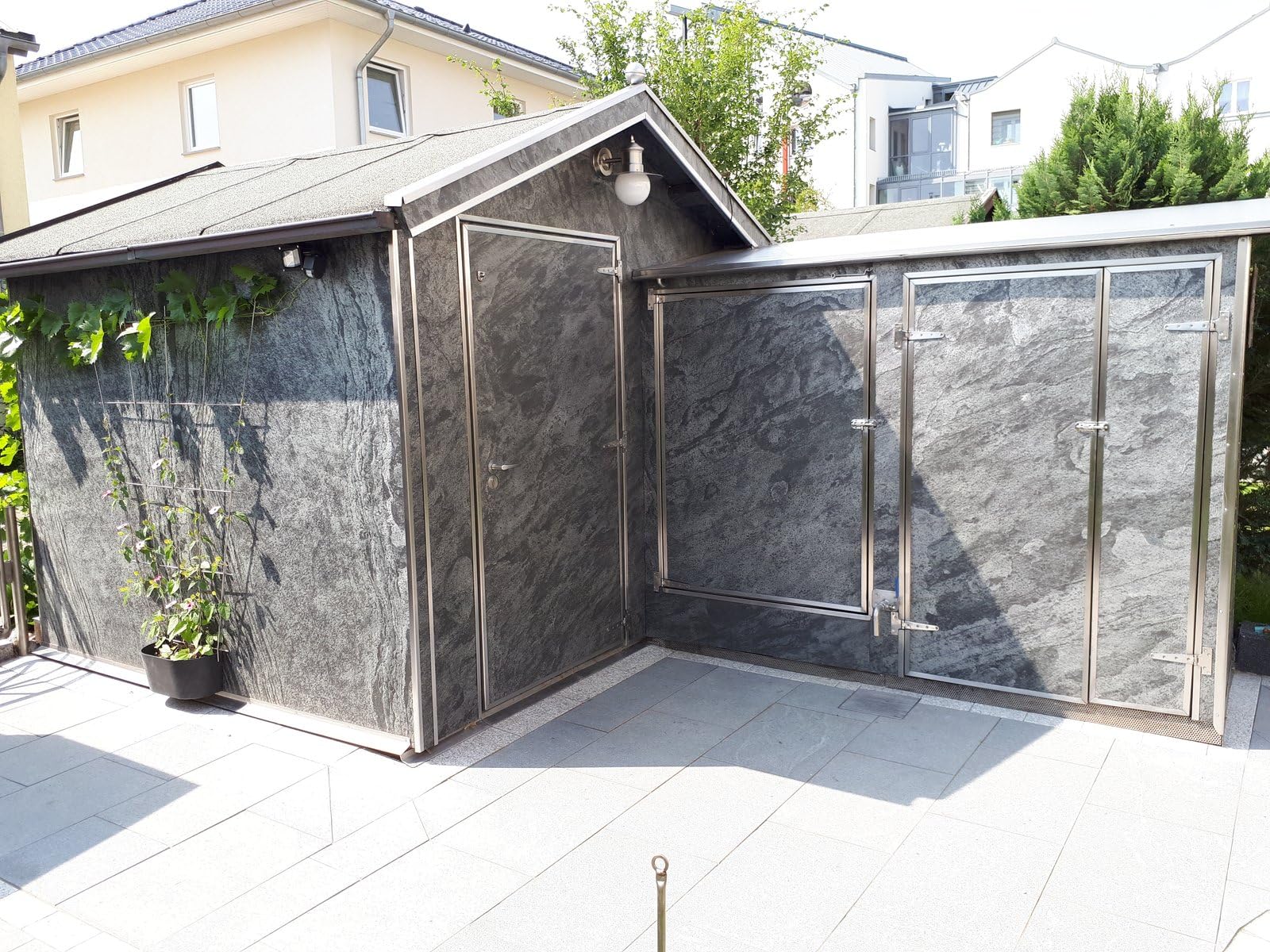 Wandverkleidung Naturstein Schiefer 122 x 61 cm Universal Echtstein Fliesen für Innen + Außen + Kamin + Dusche + Sauna ultradünn und flexibel Klinker Riemchen Wandverblender