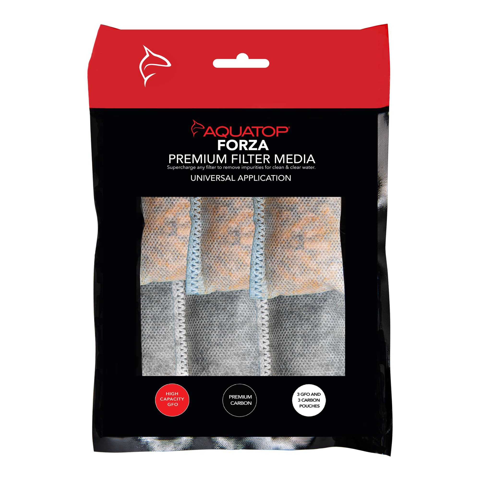 Éliminateur de phosphate Forza et charbon actif pour purifier l'eau des aquariums de récif