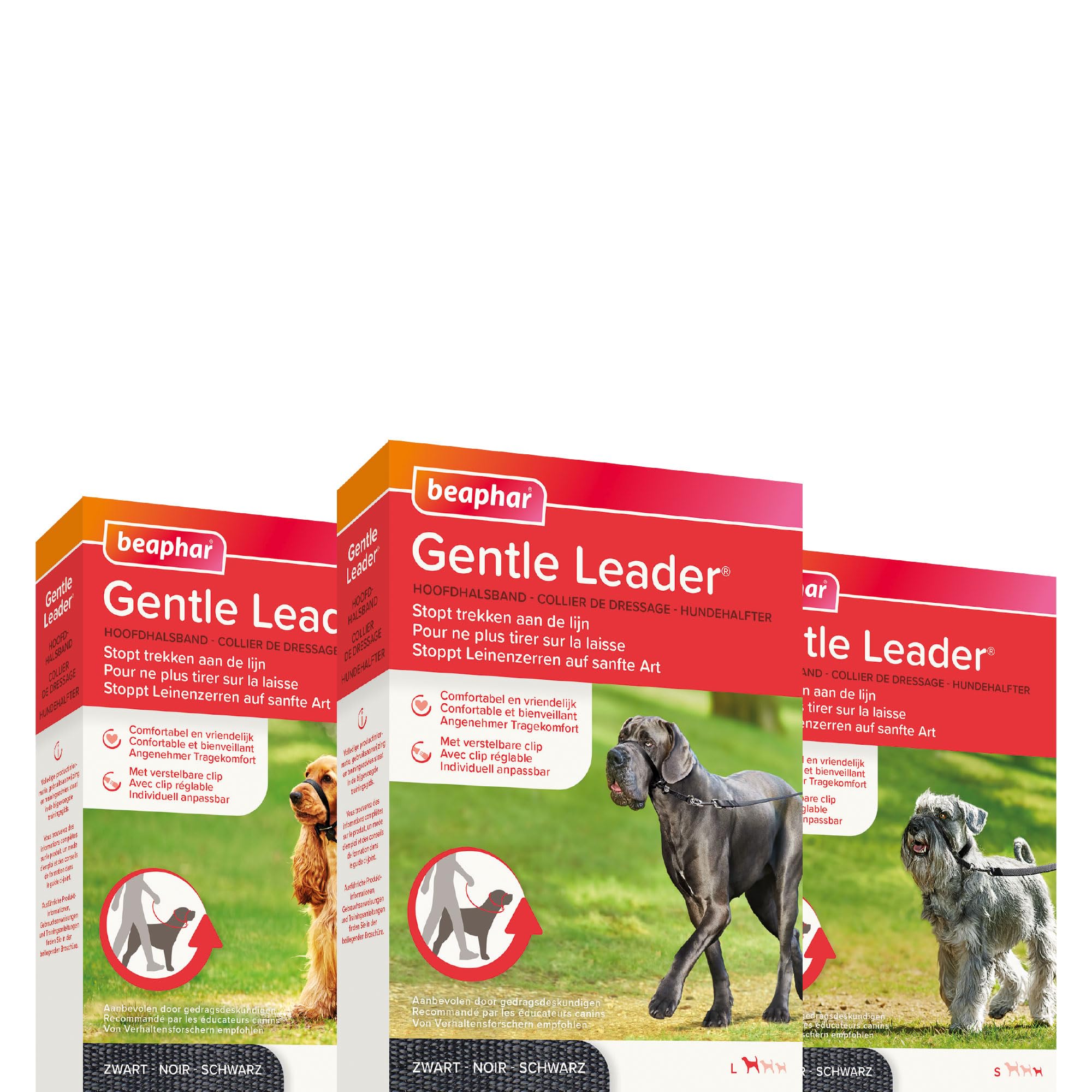 BEAPHAR - Gentle Leader® - Hundehalfter Für Große Rassen - Aus Nylon - Trainingshilfe Zur Kontrolle Und Führung - Von Tiertrainern Empfohlen - Größe L - Schwarz