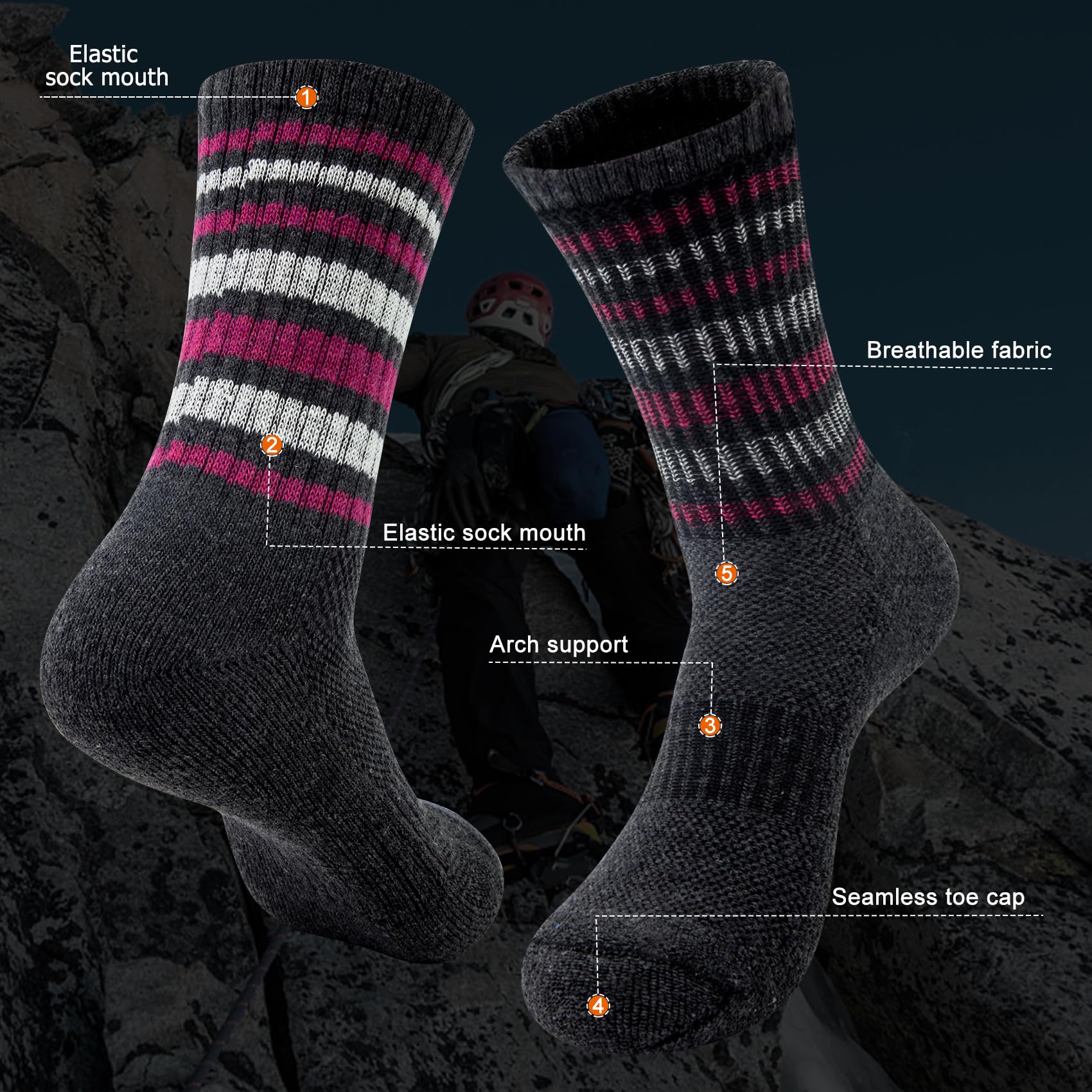 6 Paia Calze Termiche, calze termiche donna invernali,Calze Termiche Donna,Casa Natale Capodanno regali donna