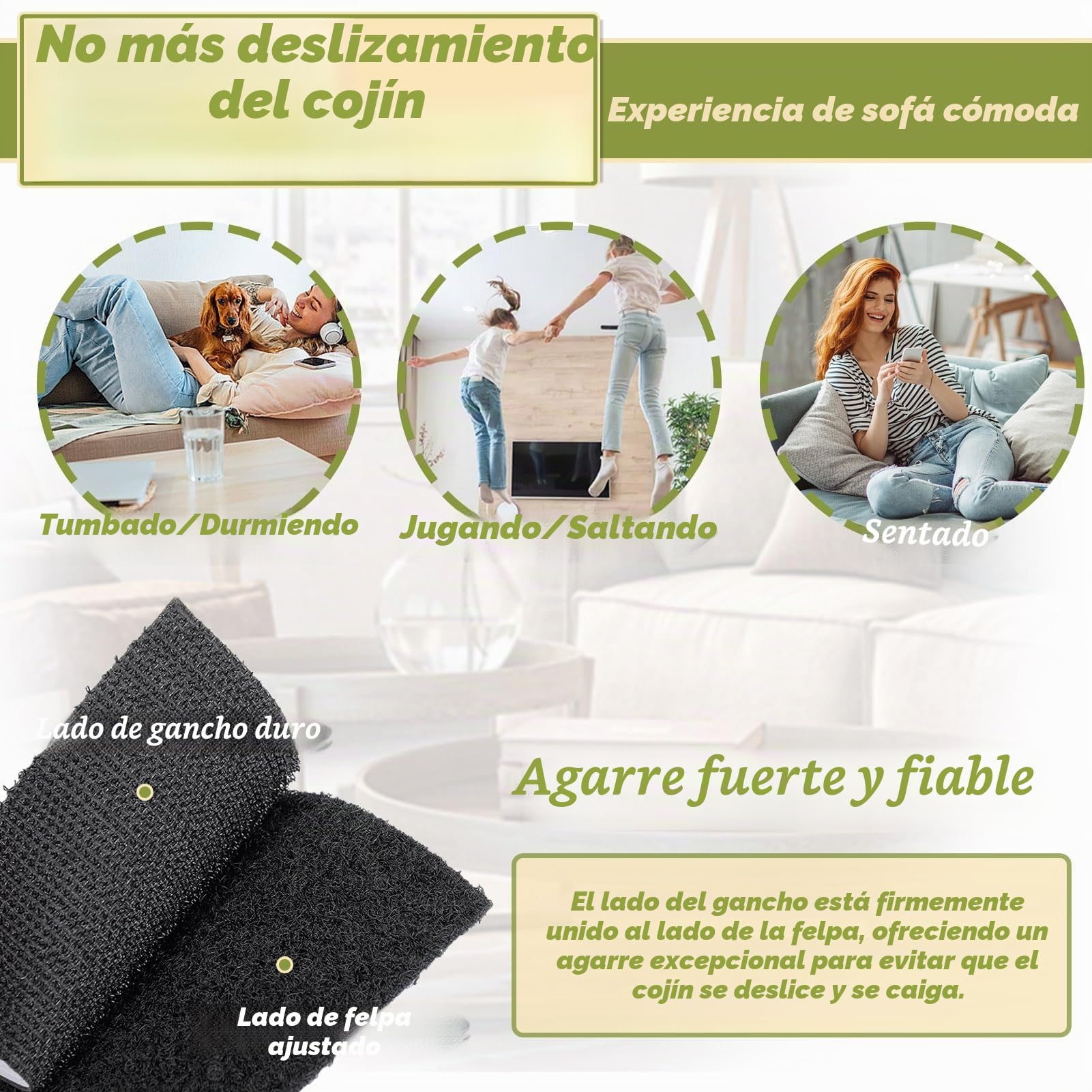 TEUVO Cinta adhesiva antideslizante 11 cm x 10 m para sofá, colchón y muebles, hogar y oficina