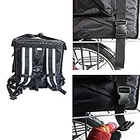 Vista 7 de PK-92V: Gran bolsa rígida resistente para entrega de alimentos para motocicleta, bolsa aislada para entrega de pizza para bicicleta/patín, carga