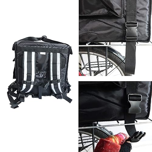Miniatura 7 de Packir PK-92V Caja de entrega de alimentos rígida grande para motocicleta, bolsa de entrega de pizza aislada para bicicletascooter, carga superior,