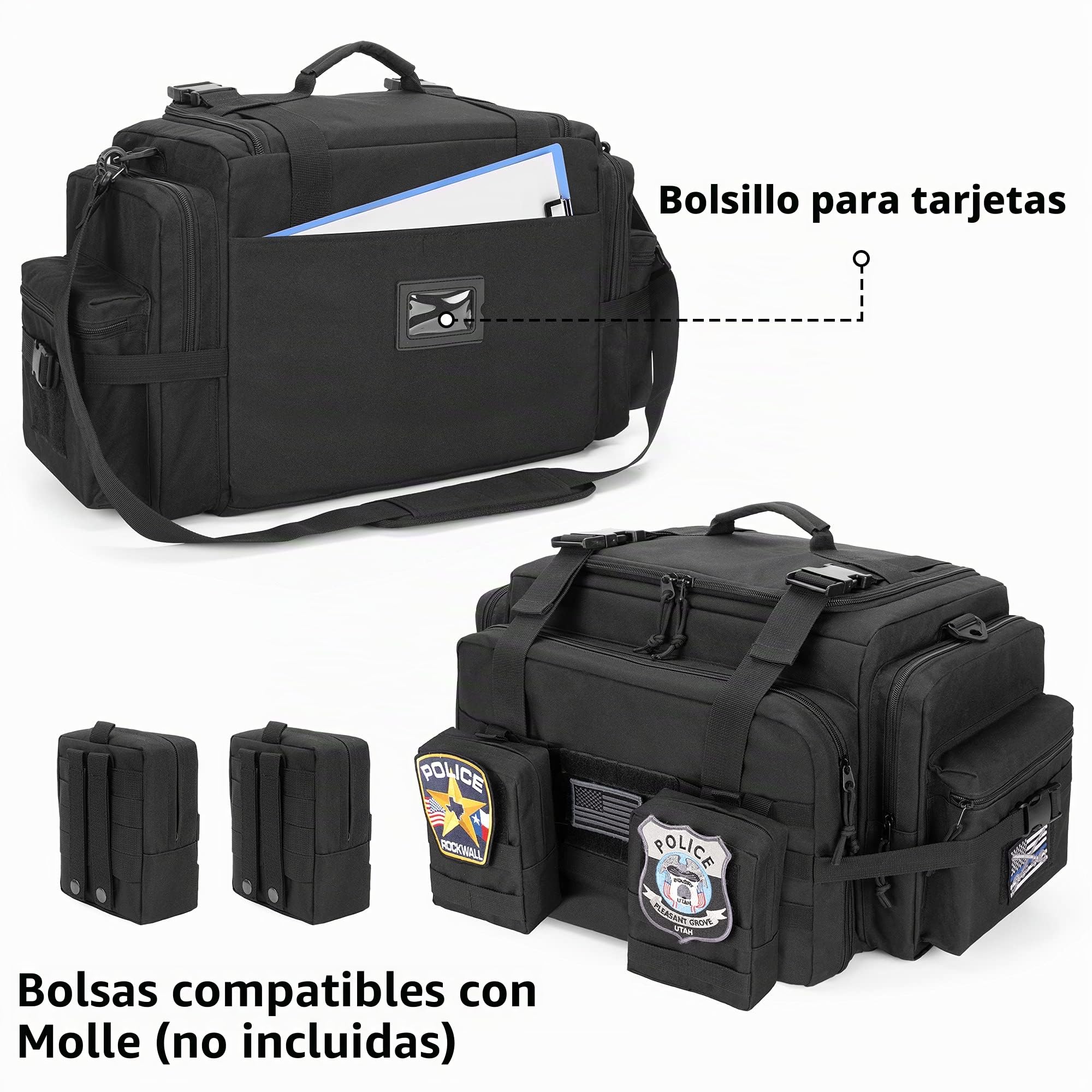 samdew Bolsa de Equipo Policial para Fuerzas del Orden, Solo la Bolsa | Organizador Para El Asiento Delantero Del Coche para Policías, Camioneros y Viajeros, Compatible con Sistema Molle