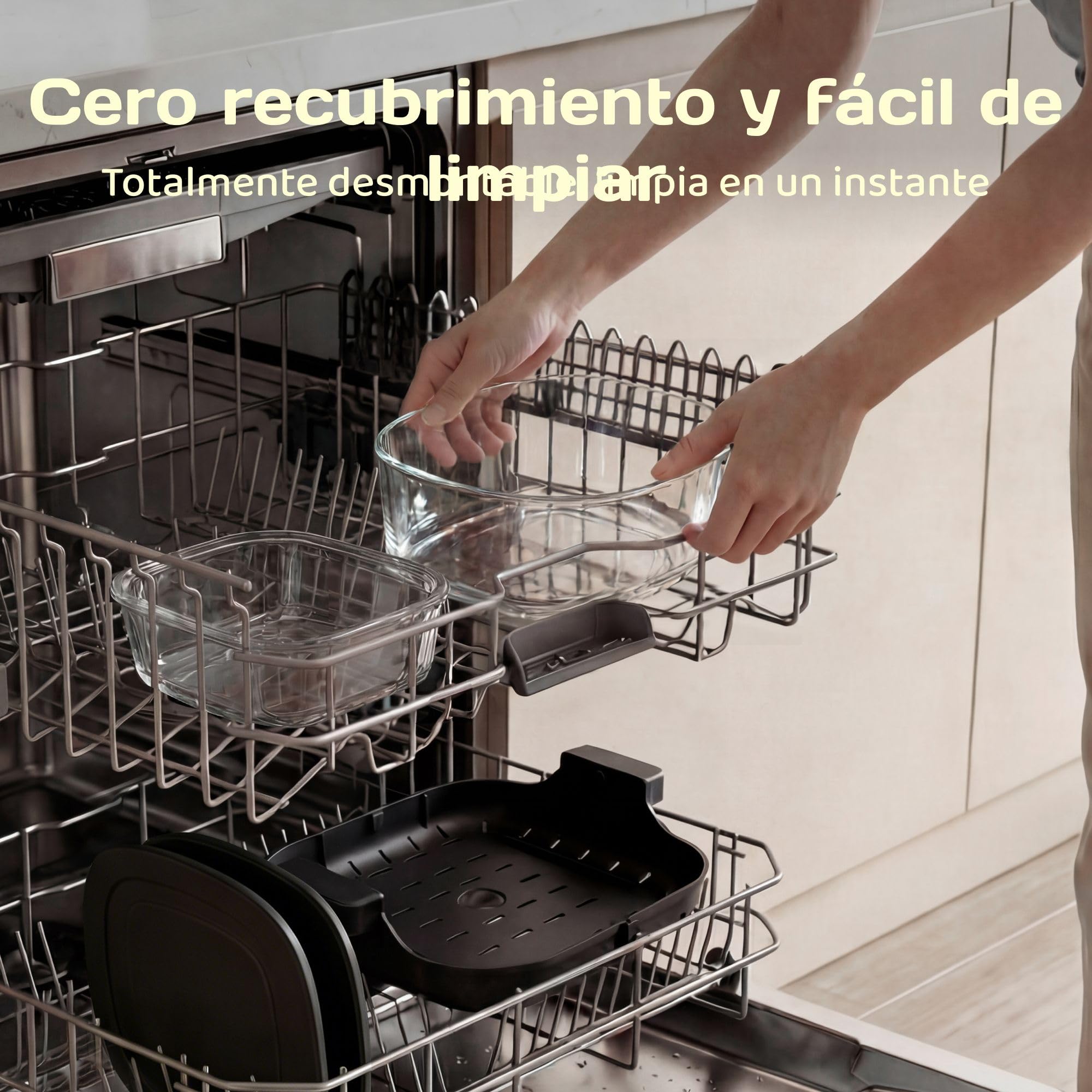 ADIVO Freidora de Aire Vidrio 4L/1.5L,1500W,Tazón de Vidrio Visual,Doble Capacidad,4 Modos, Sin Aceite ni Recubrimiento,Apta para Lavavajillas,Portátil para Camping/Oficina,Cocina Sana y Rápida