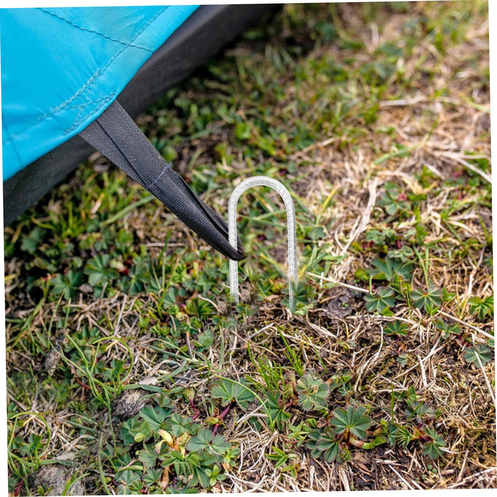 Sosoport 4 U-förmige Bodenanker aus Verzinktem Stahl zum Sichern von Bodenvlies und Bodenplanen für Garten und Camping