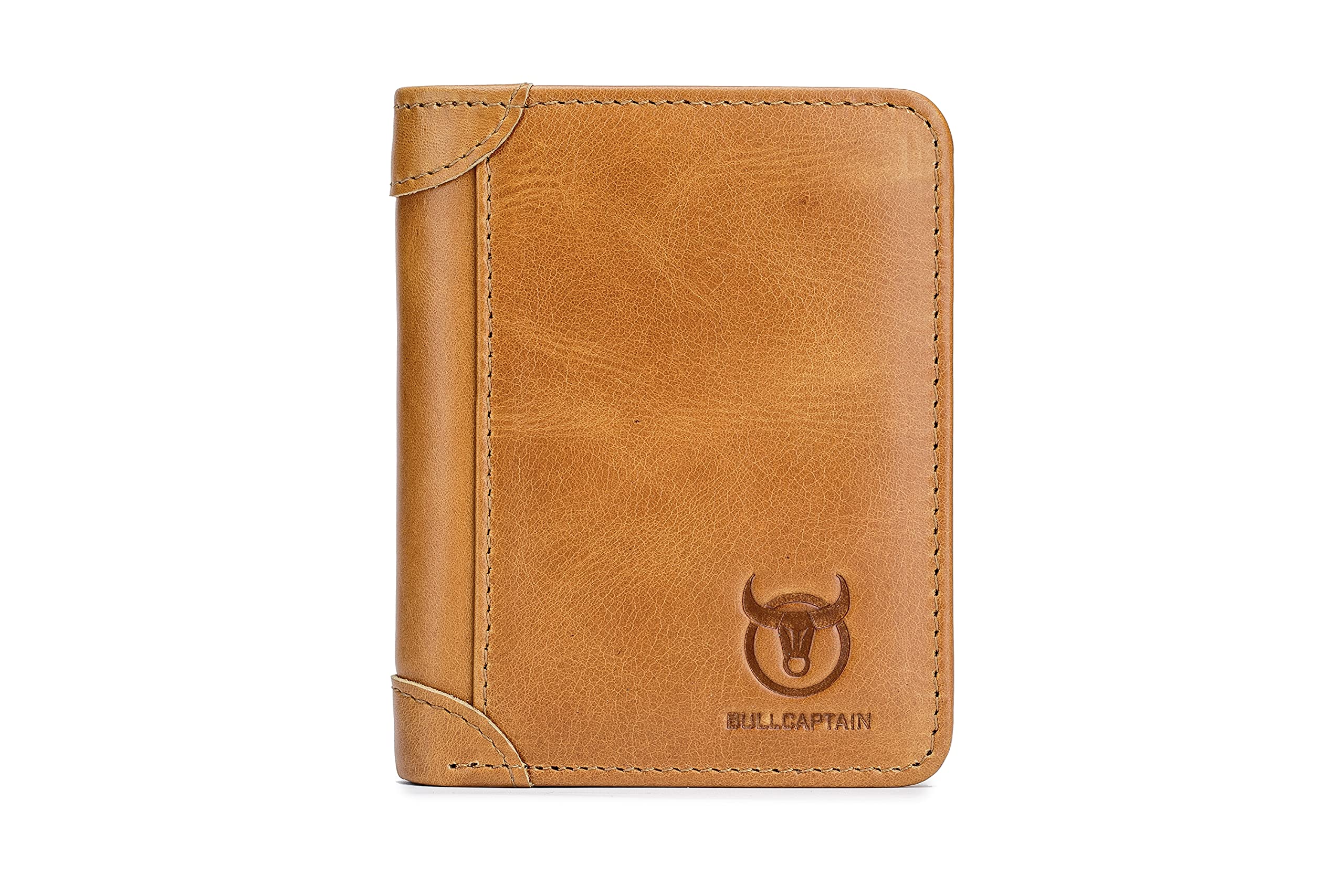 Captain Bull Men's Leather Wallet Short Vertical Multifunctional Detachable with Coin Clip Business Casual Coin Bag, Brown