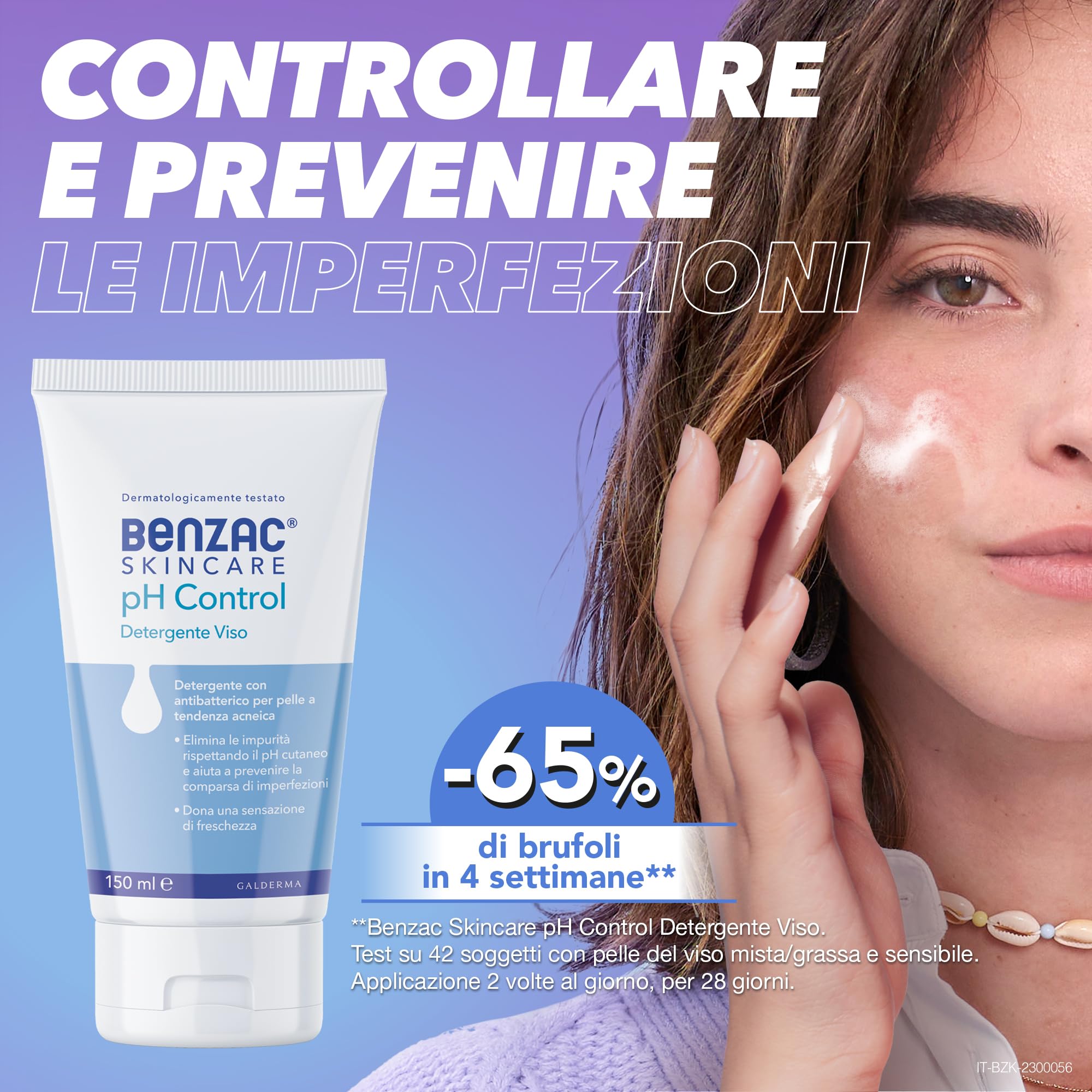 Benzac Skincare pH Control, Detergente Viso, Anti Acne, con Antibatterico, Elimina le Impurità e Rispetta il pH Cutaneo, con Gluconolattone e Zinco