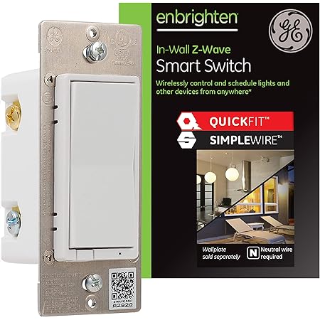 Enbrighten Z Wave Smart Rocker Light Switch With Quickfit And Simplewire 3 Way Ready Works With Alexa Google Assistant Zwave Hub Required Repeater Range Extender White Light Almond 461 Amazon Com