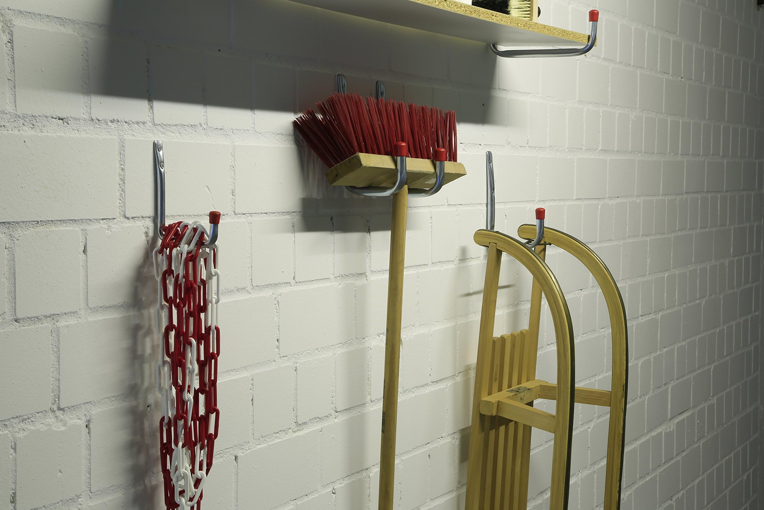VORMANN Gancio da parete per dispositivi, gancio per garage, portata fino a 37 kg, resistente alle intemperie, forma a U, set da 6 pezzi, dimensioni 220 x 144 x 91 x 105 mm, prodotto in Germania