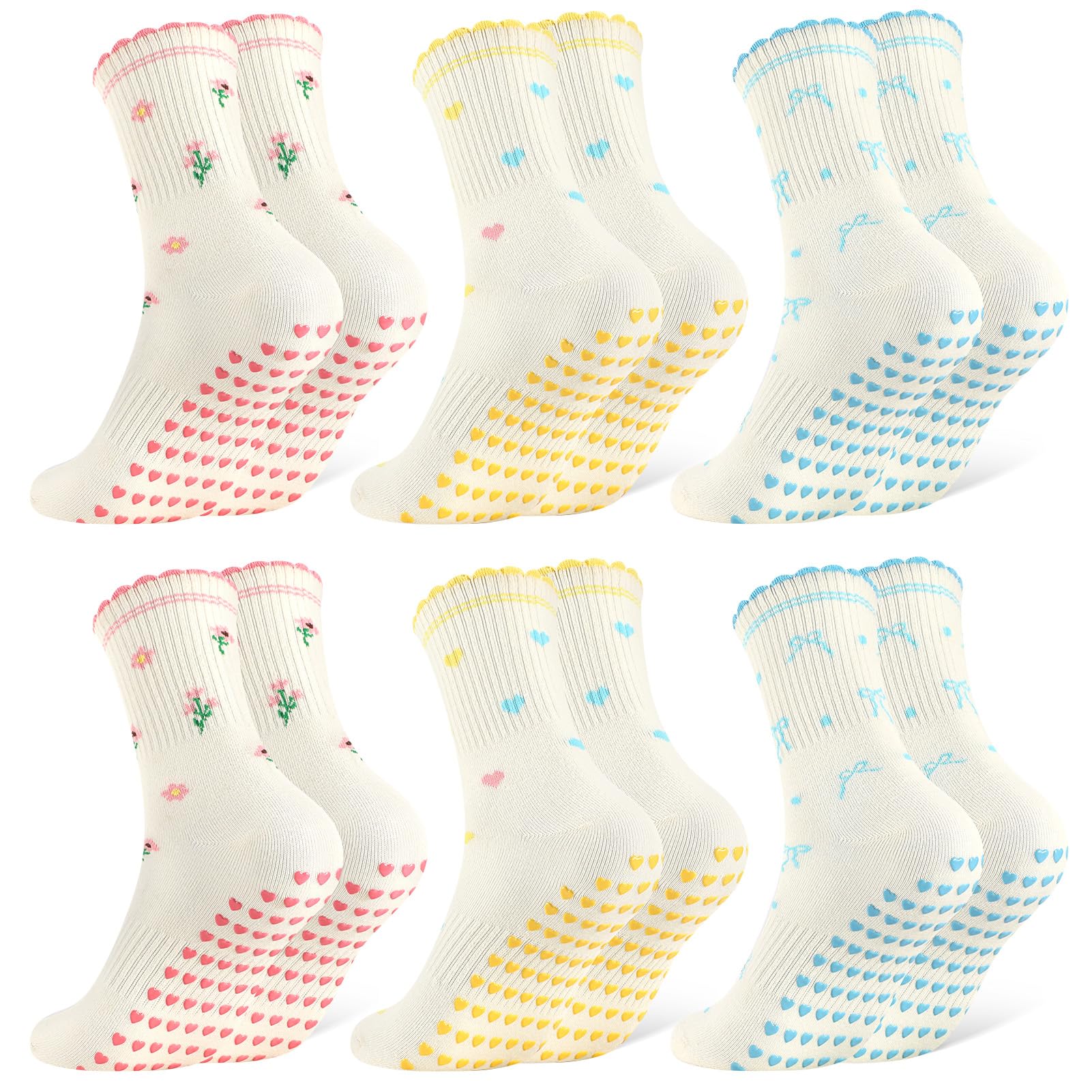 Jspupifip Cute Pilates Socks with Grips Non Slip Yoga Socks for Women