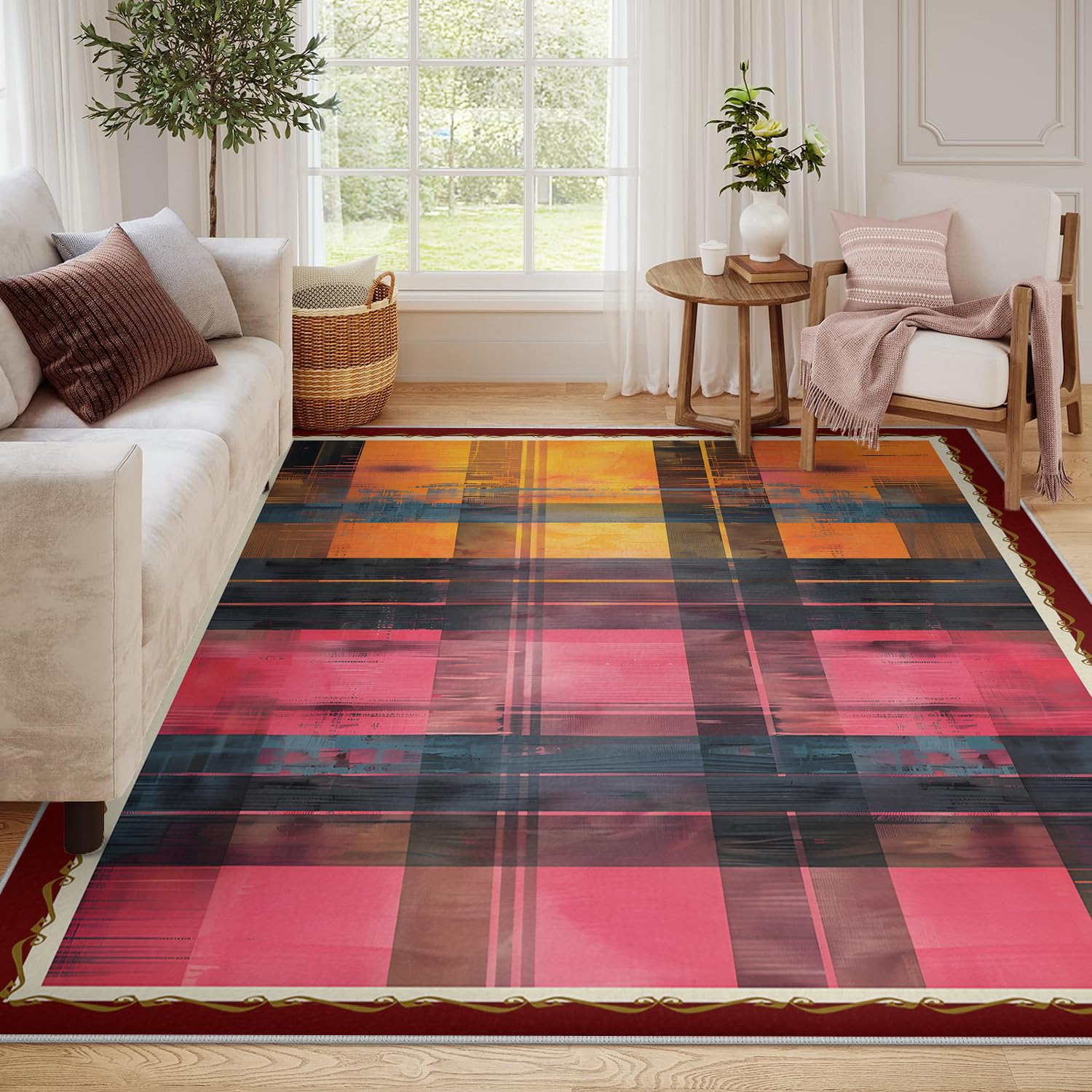 160 x 200 cm dywaniki do salonu dywaniki do salonu zmywalne i cienkie geometryczne podłogi nowoczesne abstrakcyjne podłogi w kratkę bezszwowy dywan do sypialni jadalni