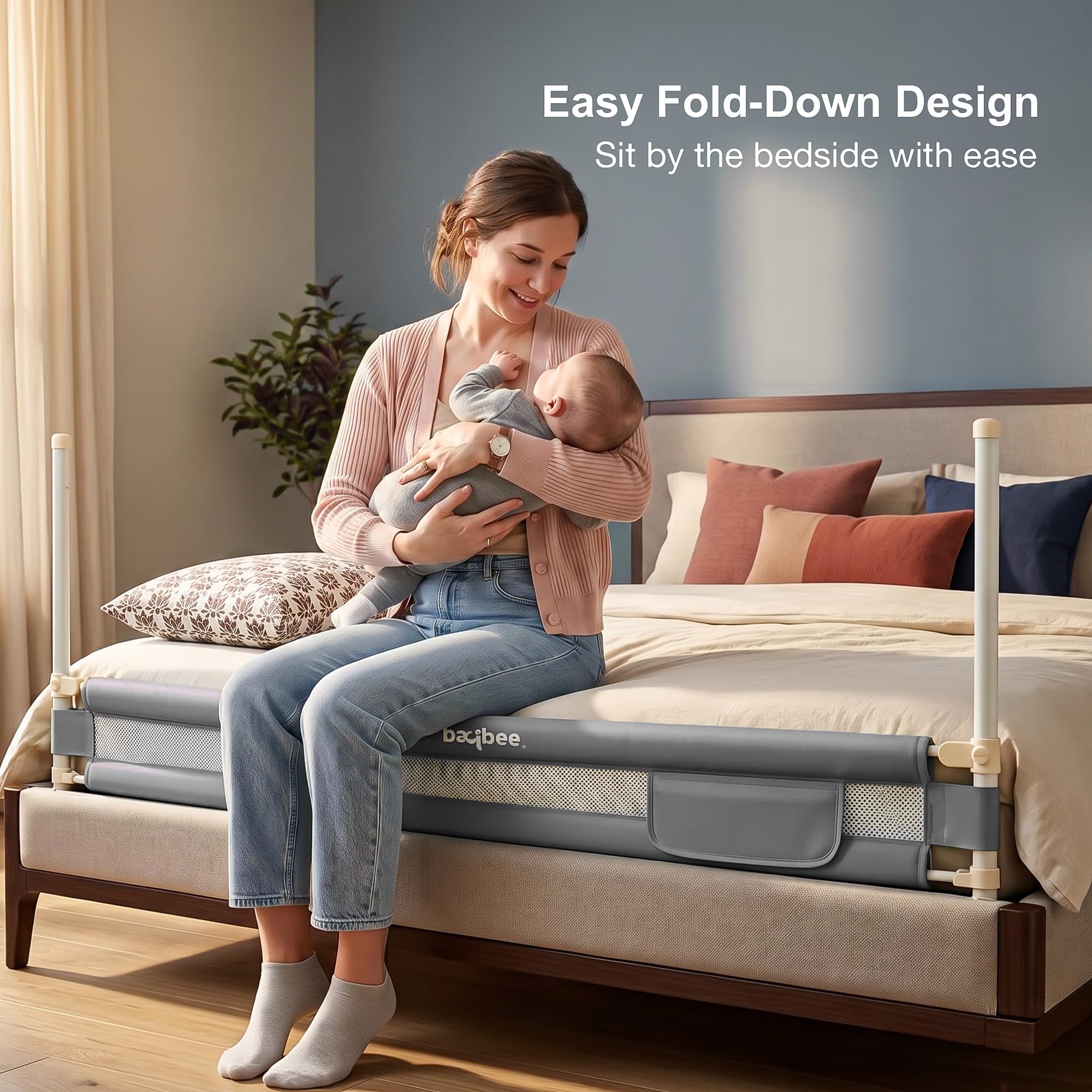 Baby Bed Rail Guard - Safe Sleep for Toddlers -5