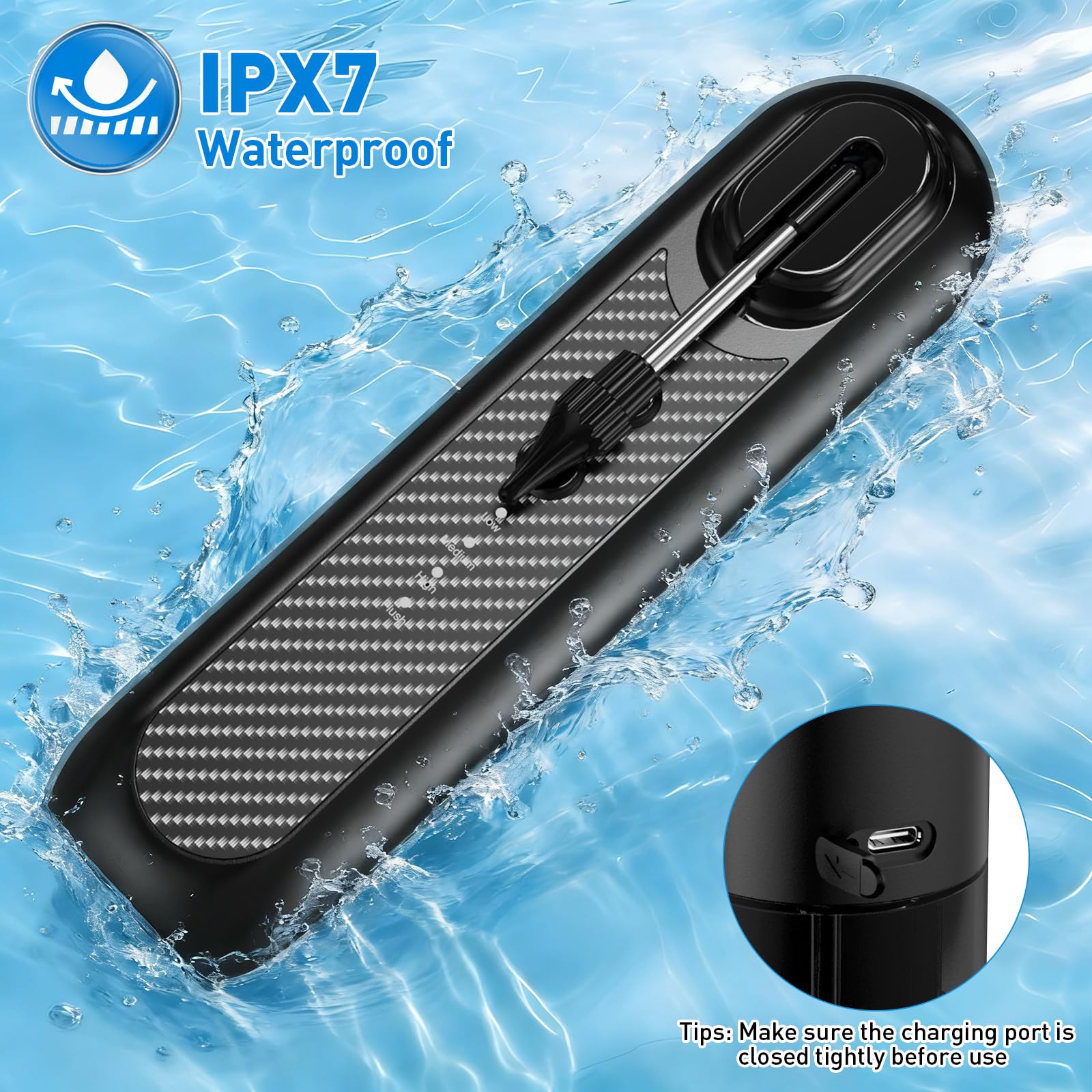 Limpiador de Oídos Eléctrico, Removedor de Cerumen con 5 Modos de Limpieza, Sistema de Irrigación Auditiva con Pantalla LCD, IPX5 Impermeable, Depósito de 250ml, Recargable USB-C