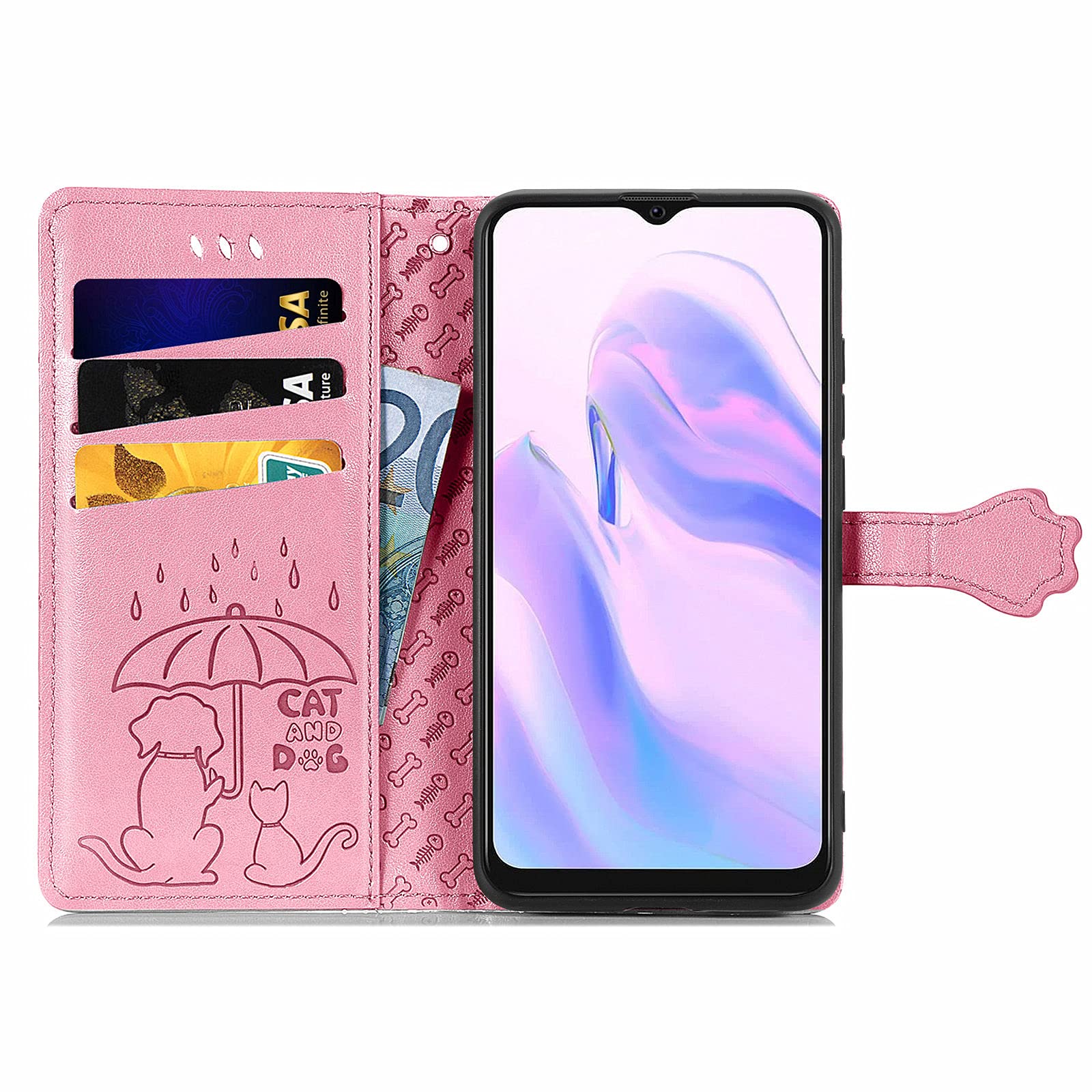 Cover Portafoglio Per Blackview A70 / A70 Pro / A70E: Custodia A Libro In Pelle PU Con Slot Carte E Supporto - Blu