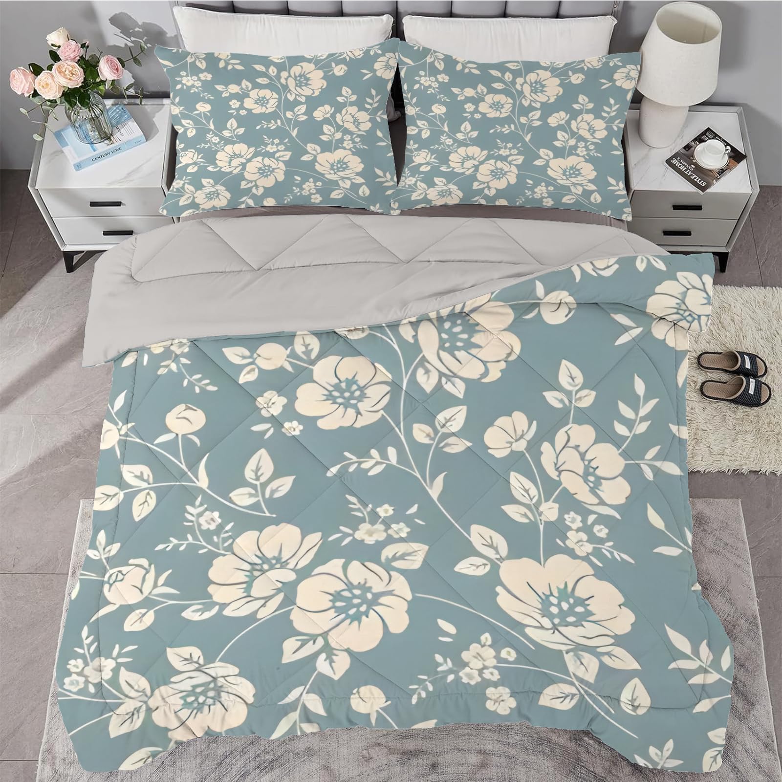 Couette 260x240 Cm Imprimée Floral 3 Pièces - Édredon + 2 Taies D'Oreiller - Violet - Toutes Saisons Parure Lit 260x240 Avec Taies Couette 260x240 Cm Imprimée Floral 3 Pièces - Édredon + 2 Taies D'Oreiller - Violet - Toutes Saisons Parure Lit 260x240 Avec Taies
