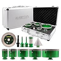 Vista 11 de Kit de brocas de núcleo de diamante, vástago triangular de 6/8/10/20/25/28/1.378 in + vástago hexagonal de 1.378 in, broca biseladora de biselado