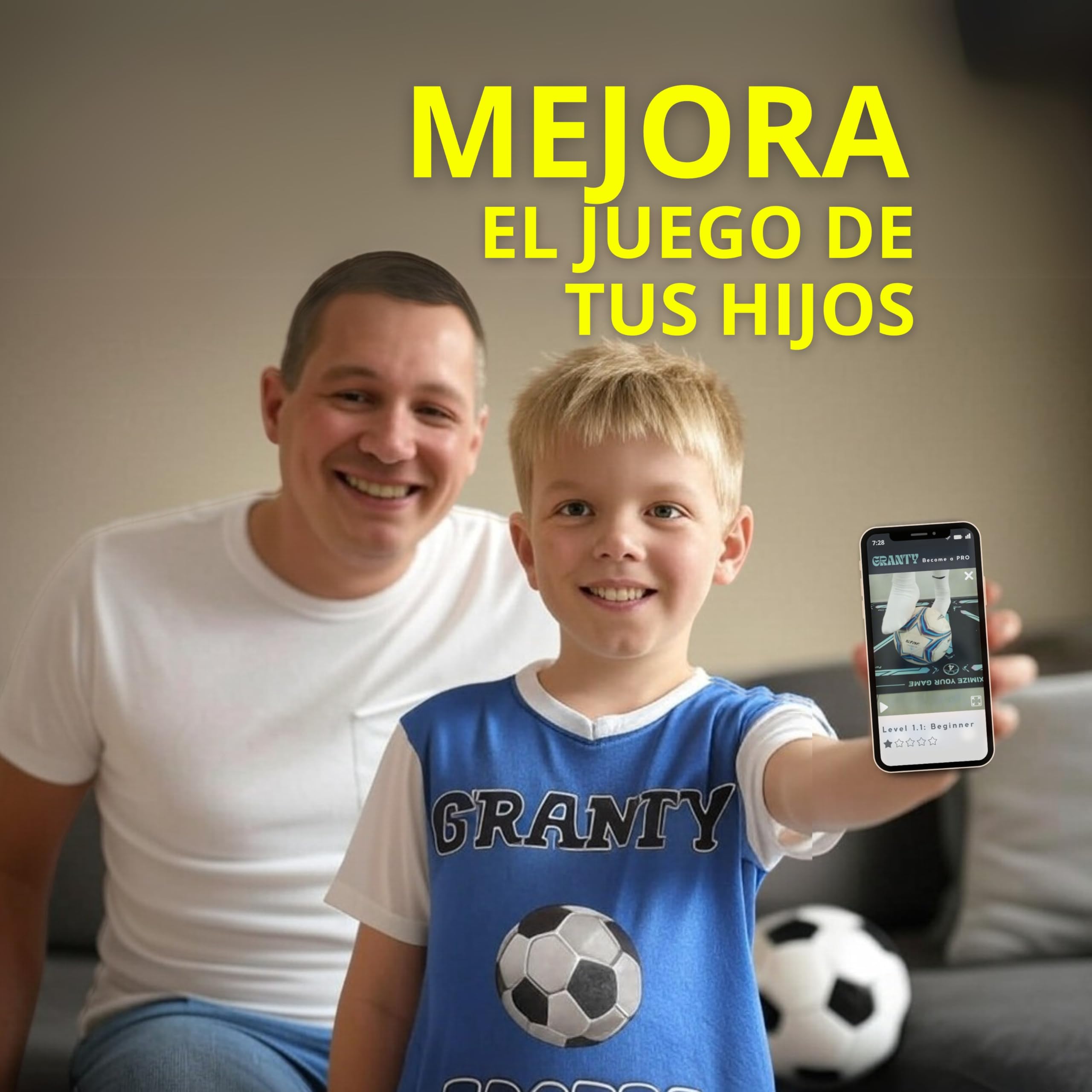 GRANTY Alfombra Entrenamiento Futbol CON APP - Incluye Kick Throw + Calctines + Bolsa + App de Entrenamiento con Videos Interactivos - Alfombra Futbol Entrenamiento