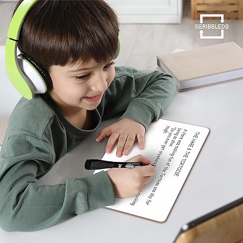 Miniatura 6 de Scribbledo Pizarra blanca pequeña de borrado en seco de 6 x 9 pulgadas, pequeña pizarra de borrado en seco, pizarras portátiles de borrado en seco,