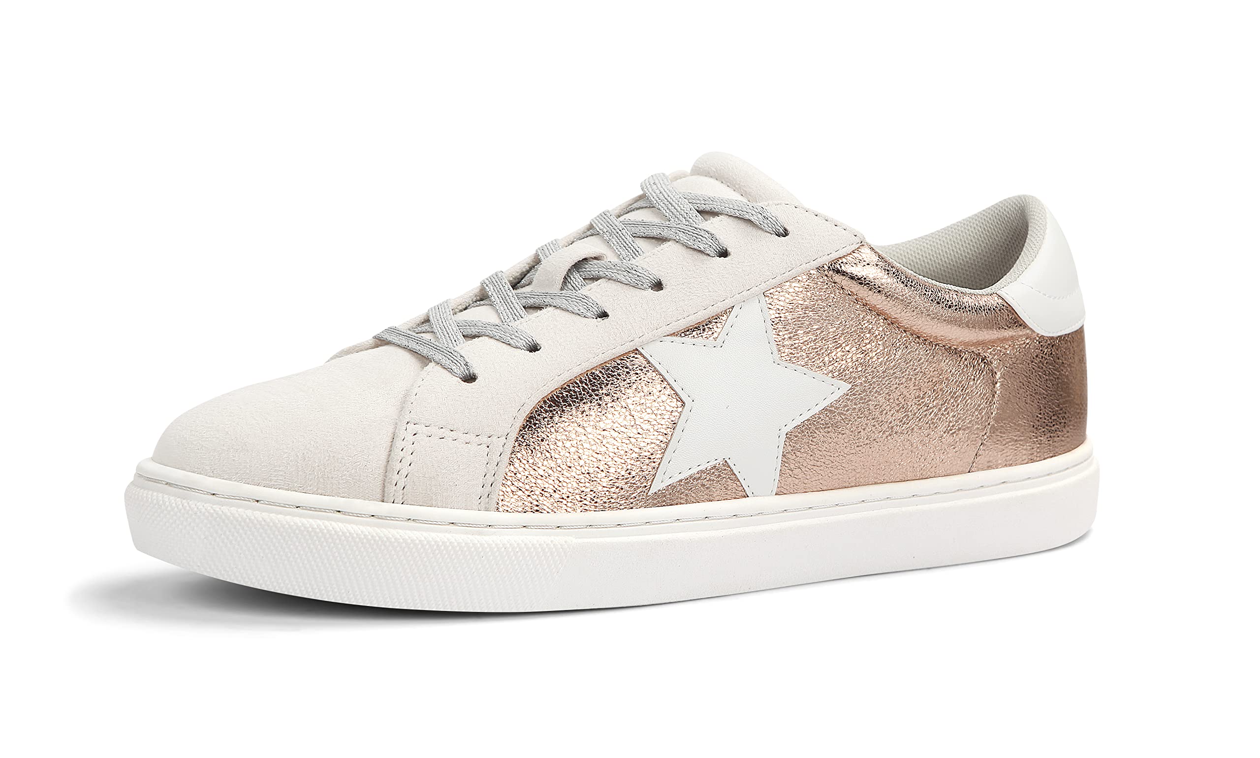 PARTY Women's Fashion Star Sneaker Lace Up Low Top Comfortable Cushioned Walking Shoes