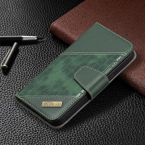 Miniatura 7 de Funda tipo cartera para Samsung Galaxy A32 5G, piel sintética de alta calidad Slim Fit Cover para Galaxy A32 5G, 3 ranuras para tarjetas, estable y