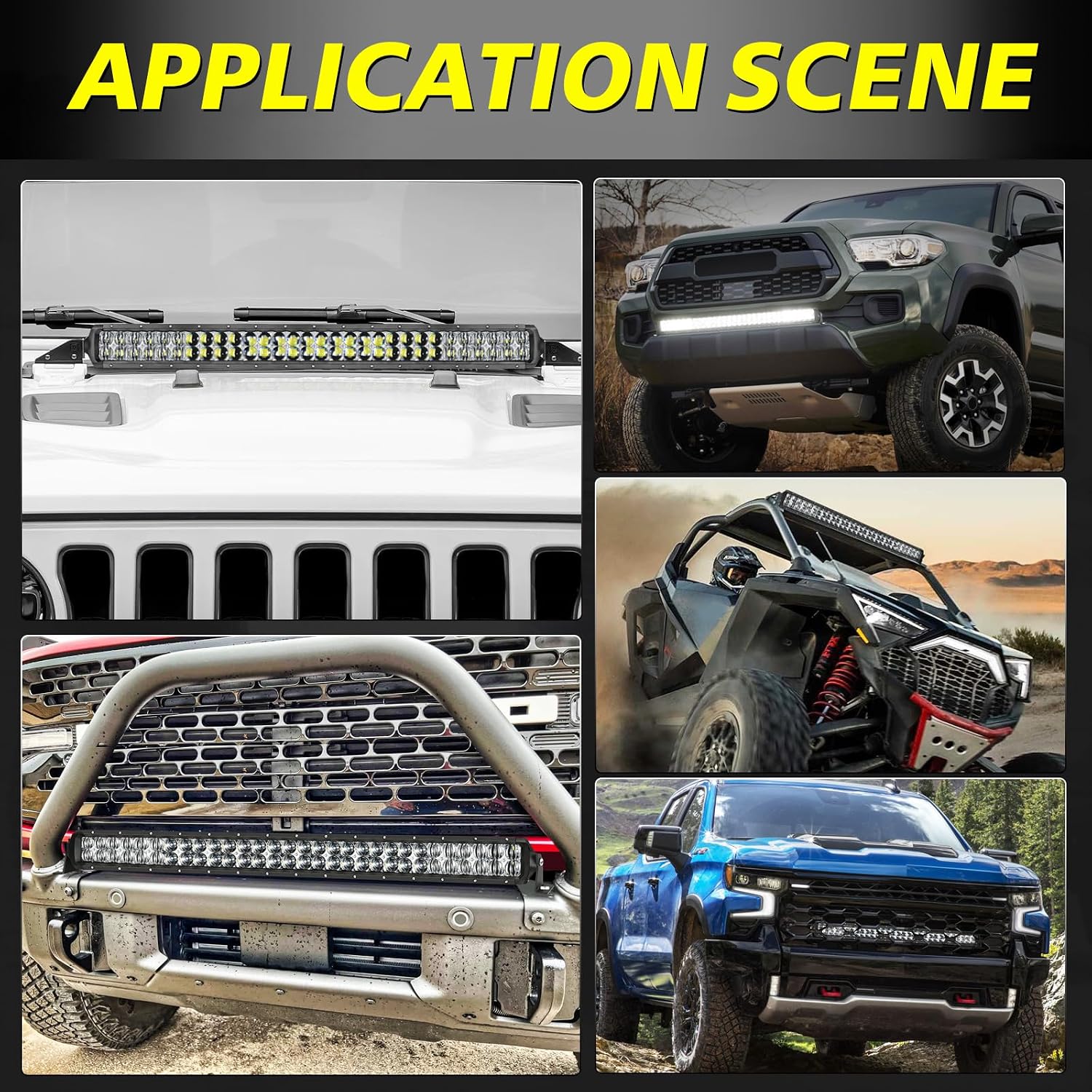 30 Inch LED Light Bar with Wiring Harness, AKD Part 300W 5D Lens Offroad Driving Light Spot Flood Combo Double Row LED Work Light Kit Bumper Grille Light Bar for Trucks Pickup SUV UTV Wrangler Boat