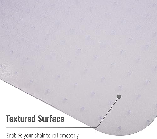 Miniatura 4 de Mind Reader Colección 9 a 5 tapete para silla de oficina antideslizante 48 x 36 pulgadas PVC transparente Alfombrilla de suelo negra, Alfombra