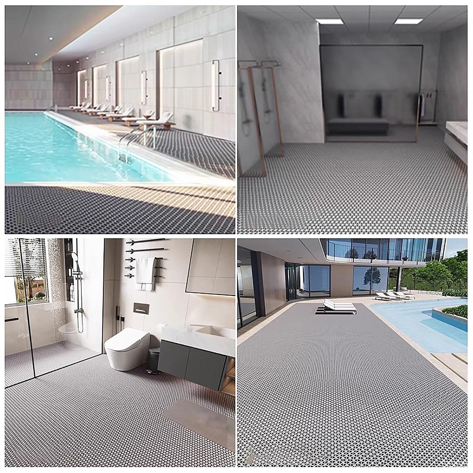 Tappetino drenante Commerciale, Tappetino in Rete di PVC Cavo Spesso 5 mm, Tappetino Antiscivolo drenante per ristoranti, Tappeto per Aree umide Interne ed Esterne, Adatto per Piscine e bagn