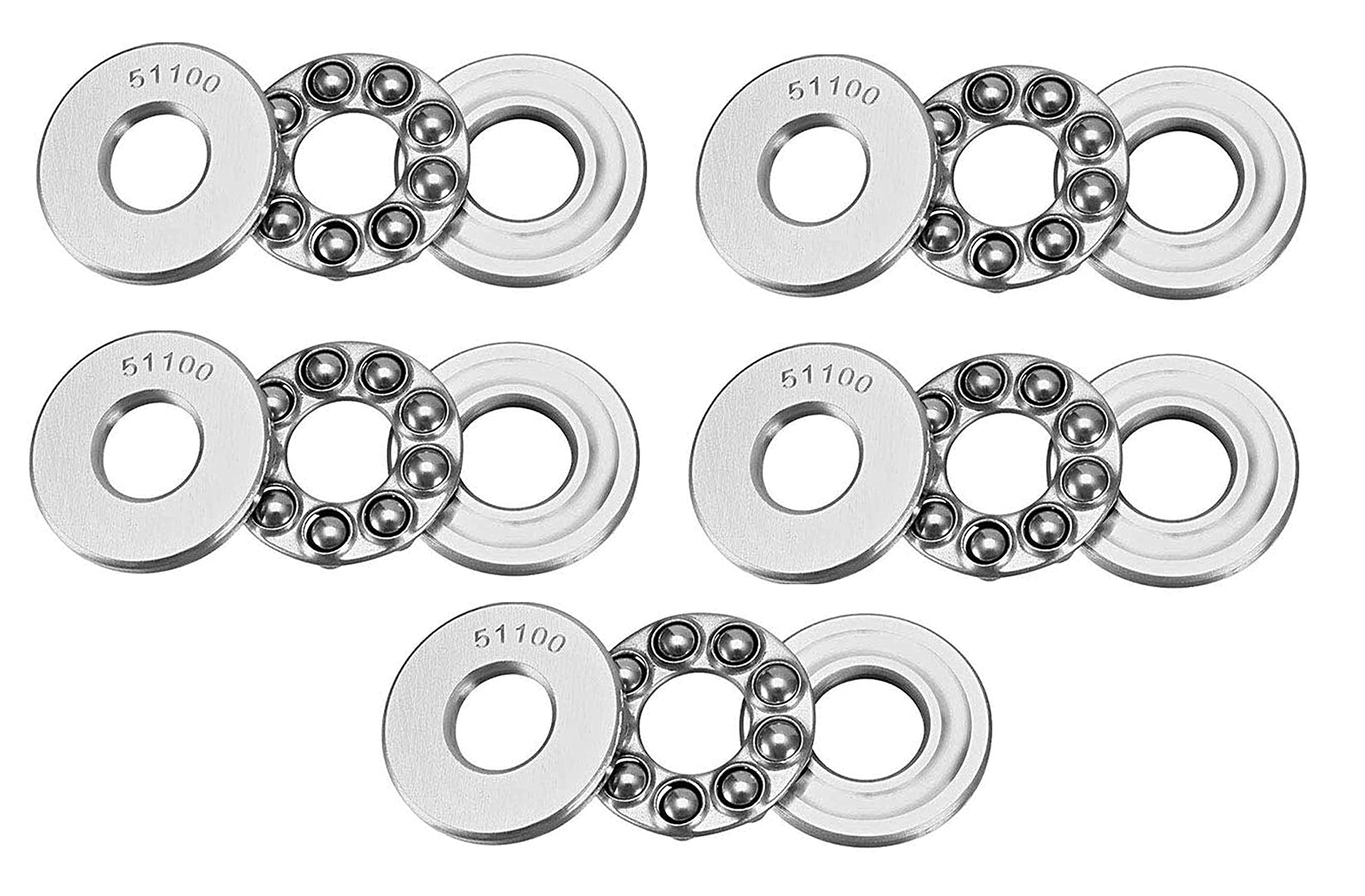 INVENTO 5Pcs 51100 10mm Axial Thrust Ball Bearing 10x24x9mm Single Direction carbon steel ball bearing-image-19