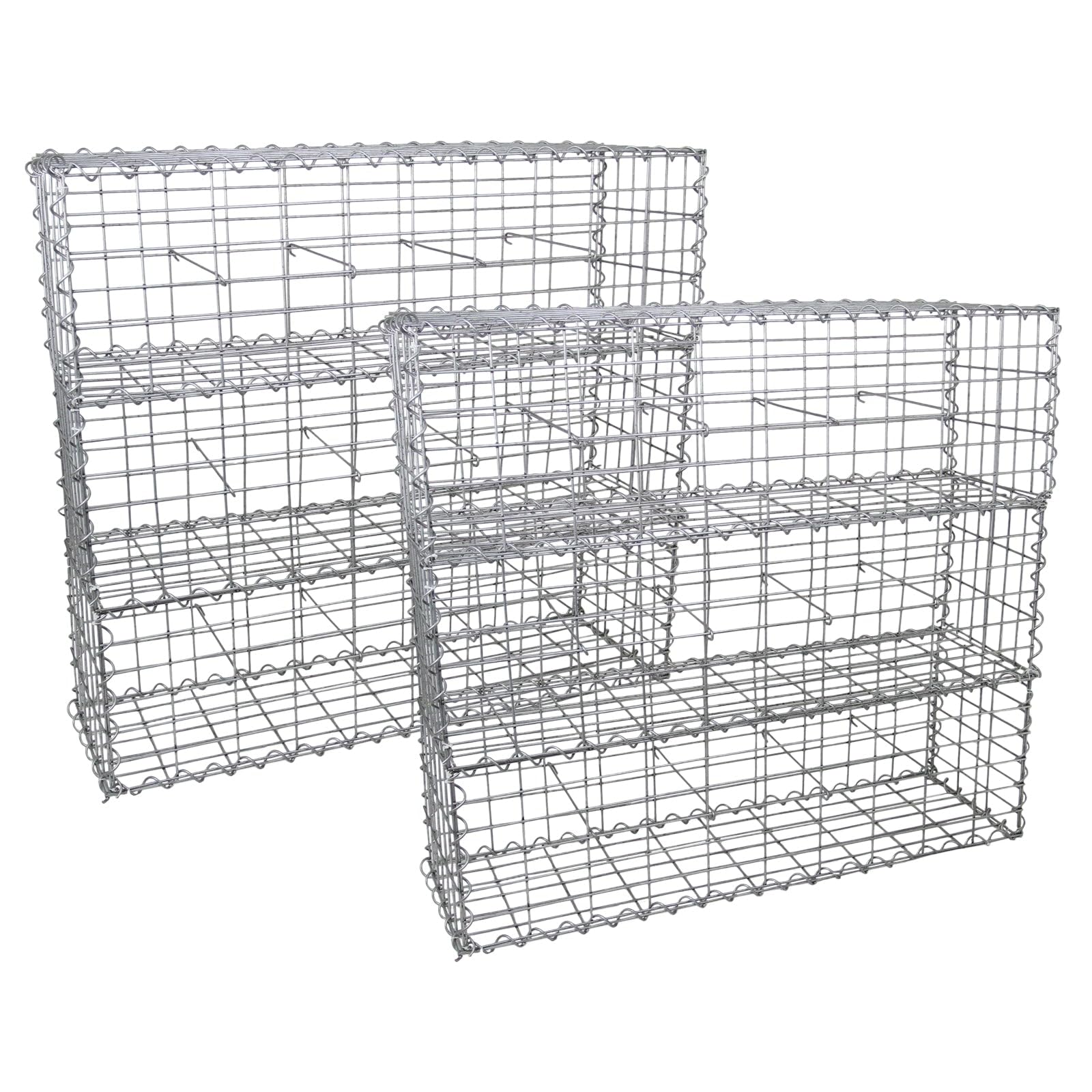 Monstershop Gabion Baskets 100 x 30 x 30cm / 6 Pack in Silver