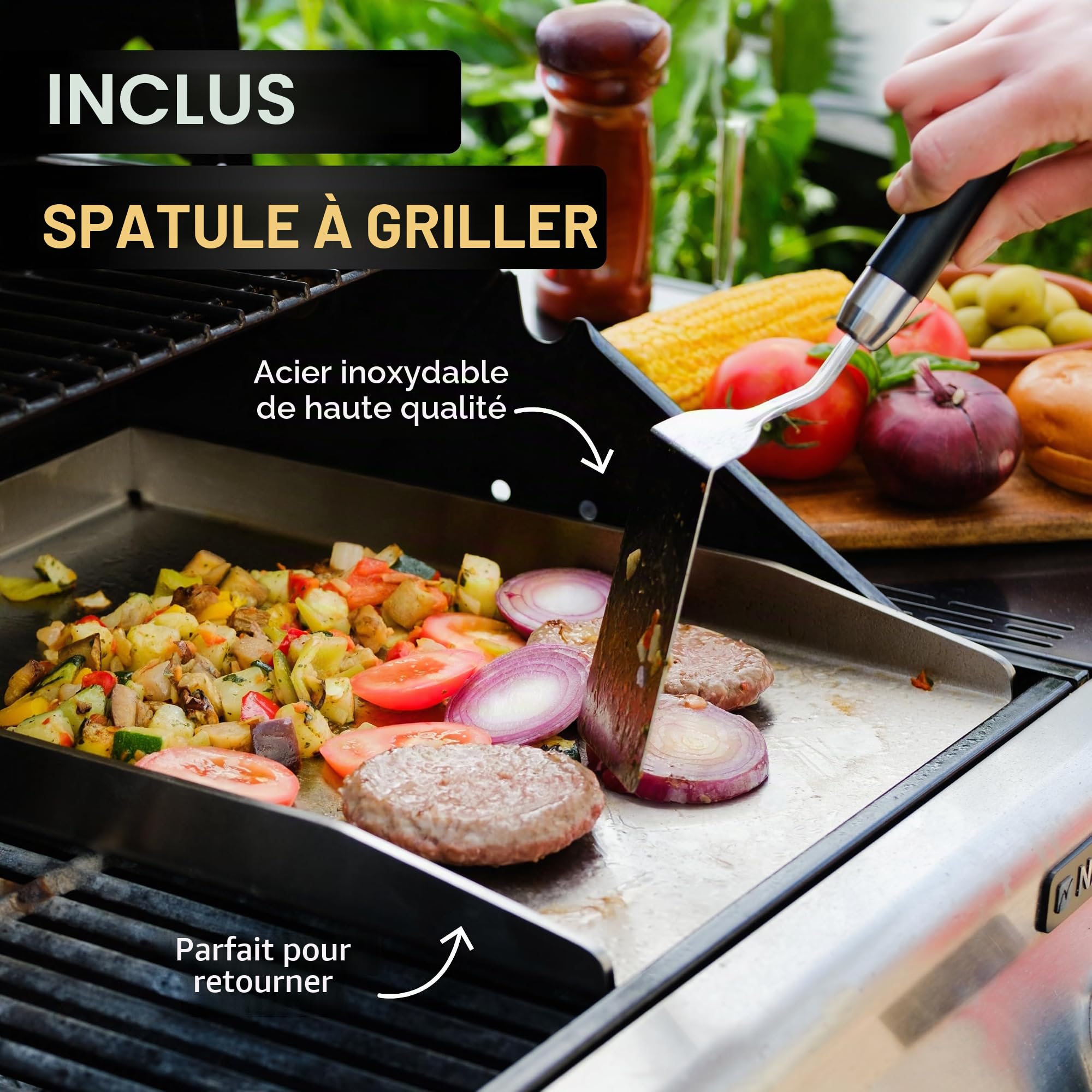 AMZBBQ® Lot de plancha de qualité supérieure - Pour barbecue à gaz Weber Spirit / Broil King Baron et Crown - Environ 5 mm - 20 % plus résistant que les planchas traditionnelles - Plaque de cuisson