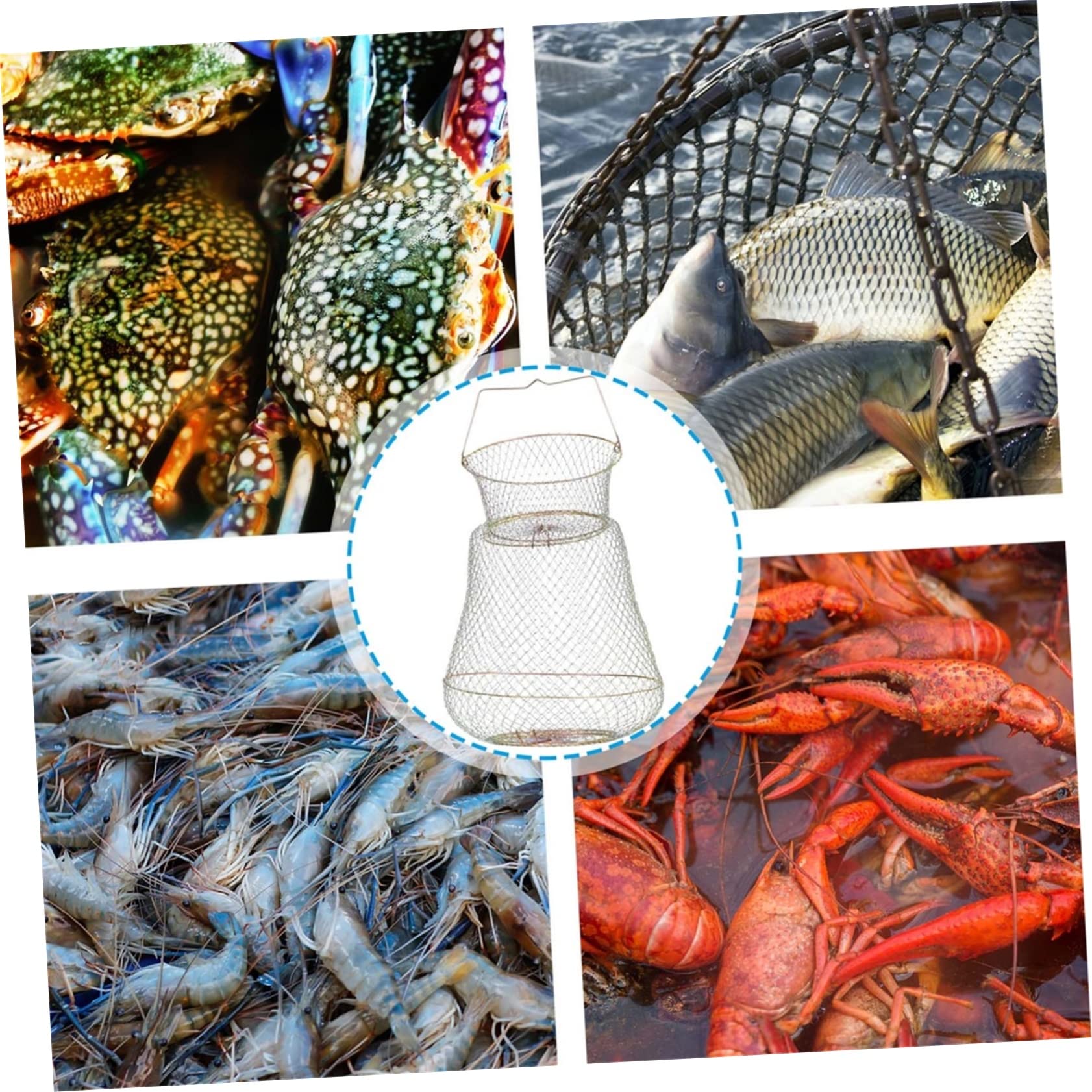 Olla De Cangrejo Jaula De Cangrejo Portátil Jaulas De Pesca De Jaula De Pesca con Agujero Red De Pesca Accesorio De Pesca Cesta De Cangrejo Aire Trampa De Cangrejo