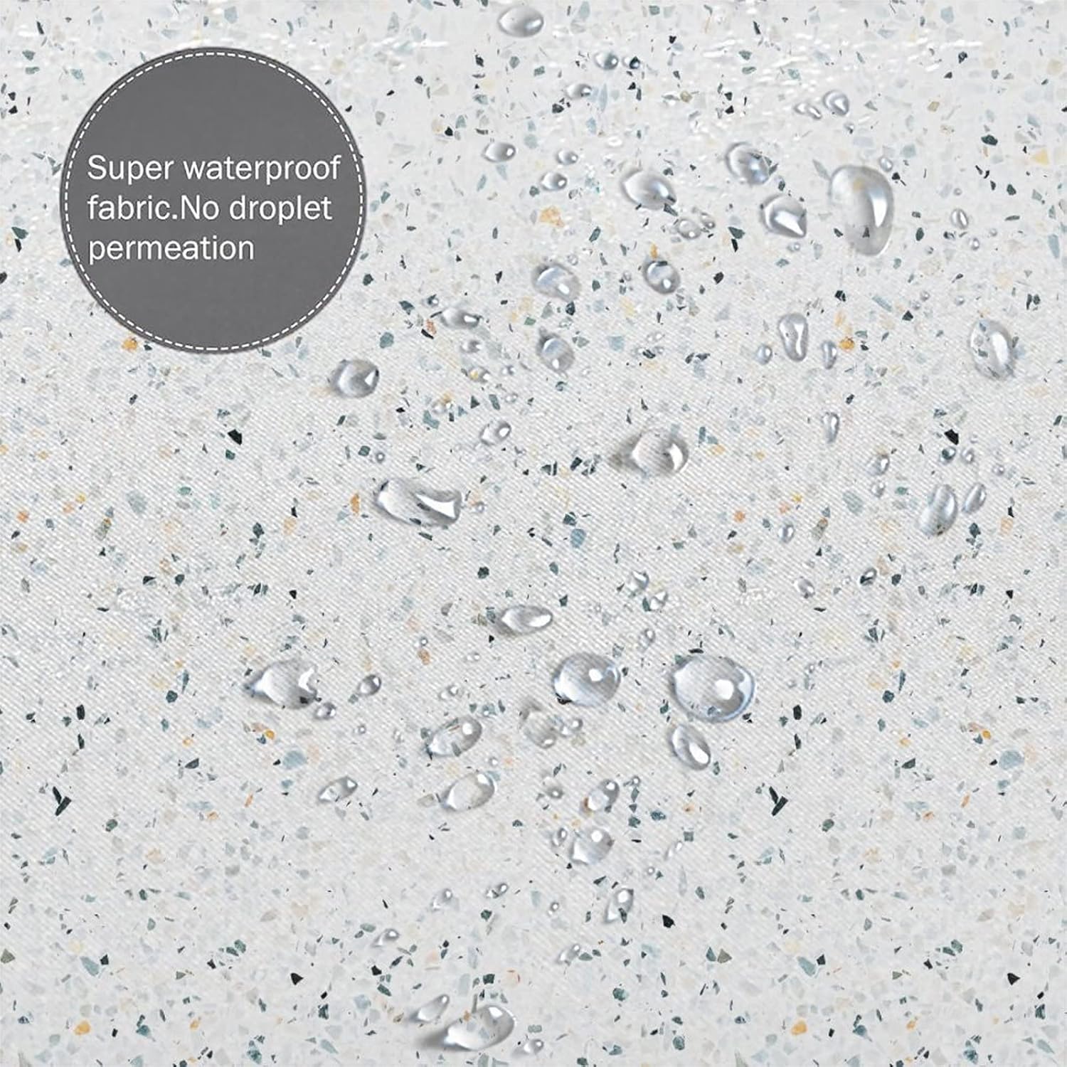 Rustic Farmhouse Terrazzo Print Fabric Shower Curtain,Abstract Modern Art Marble Hotel Quality,Machine Washable,72L x66W for Bathroom.