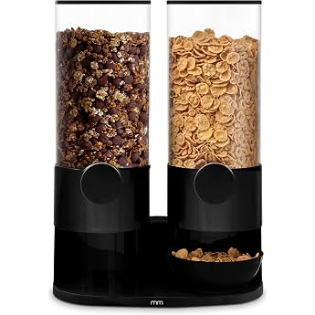 mikamax Cereal and Cereal Dispenser Double 3 L Design Dispenser for Cereal and Cornflakes Unique Design 2 x 3 L - Food Dispenser