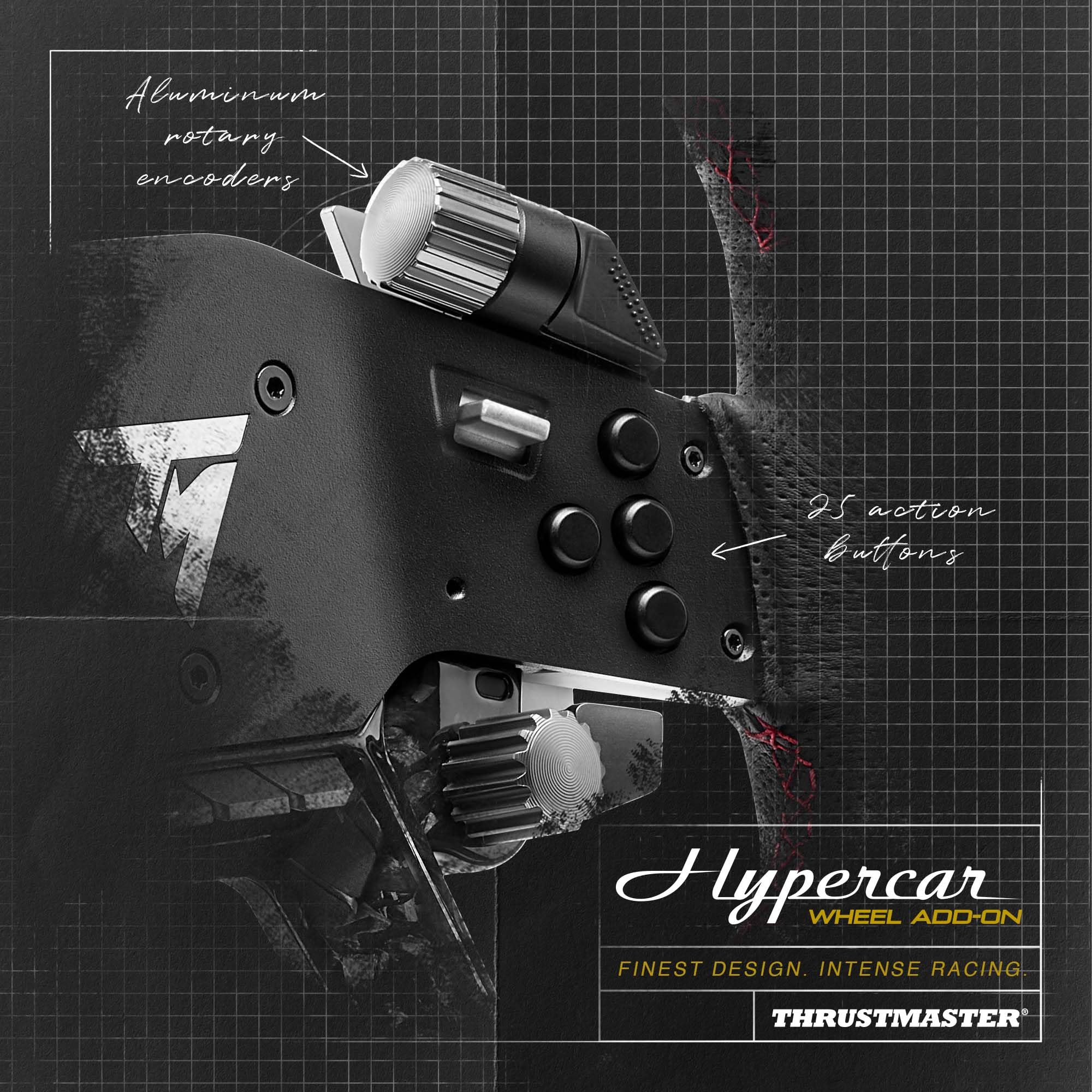 Thrustmaster Hypercar Wheel Add-On - Aro de Volante Premium (Cuero Auténtico y Carbono, Diseño Ovalado, Levas Magnéticas, Compatible con PS5, Xbox y PC) Licencia Oficial