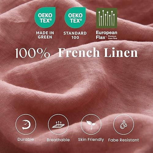 Miniatura 3 de S VICTORY SYMBOL Sábana encimera 100% de lino orgánico 1 pieza de lino francés lavado a piedra, sábana superior transpirable, suave (90 x 102