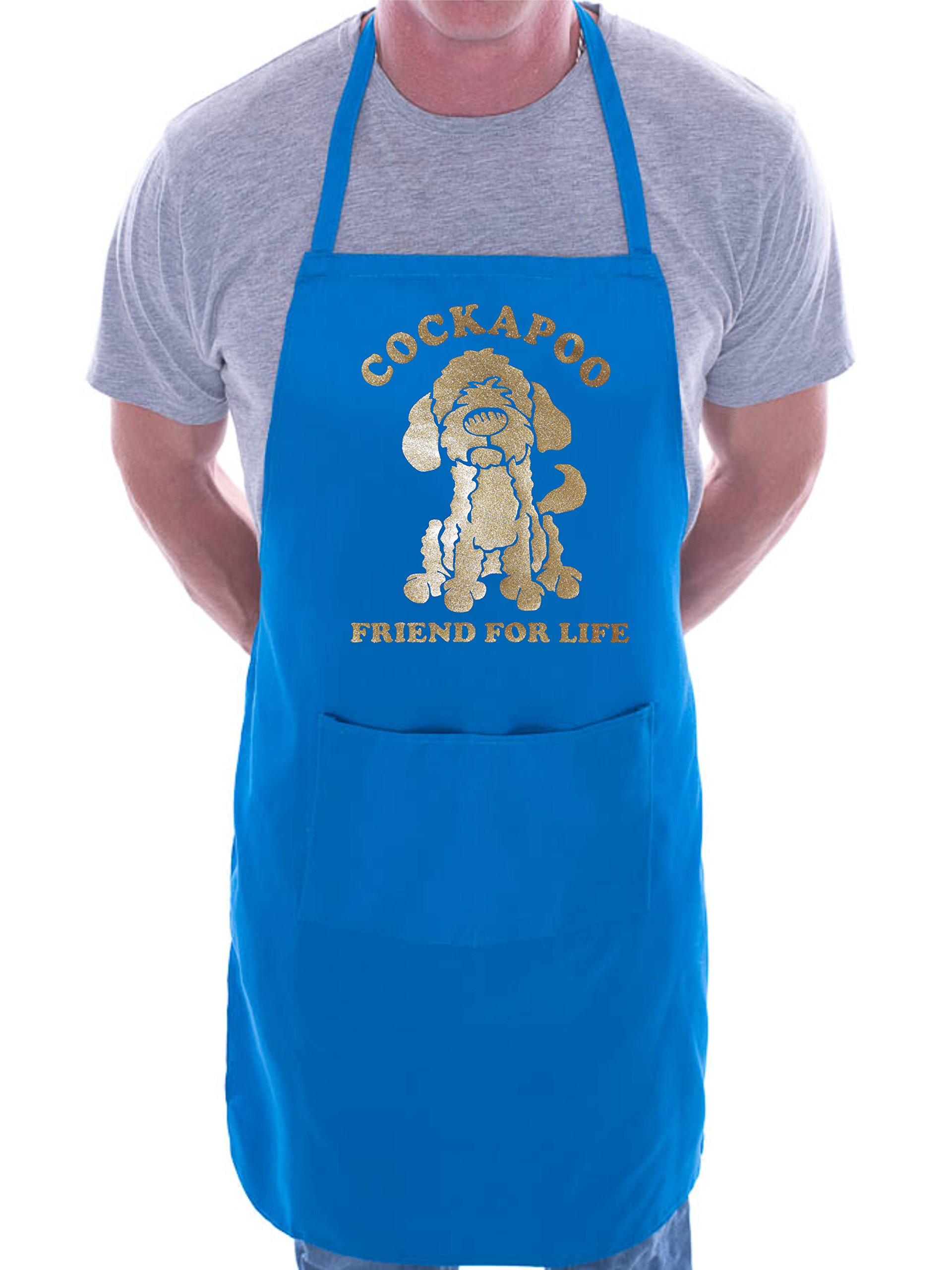 Print4u Men's Blue Cockapoo Dog Lover Gift Bbq Cooking Funny Novelty Apron