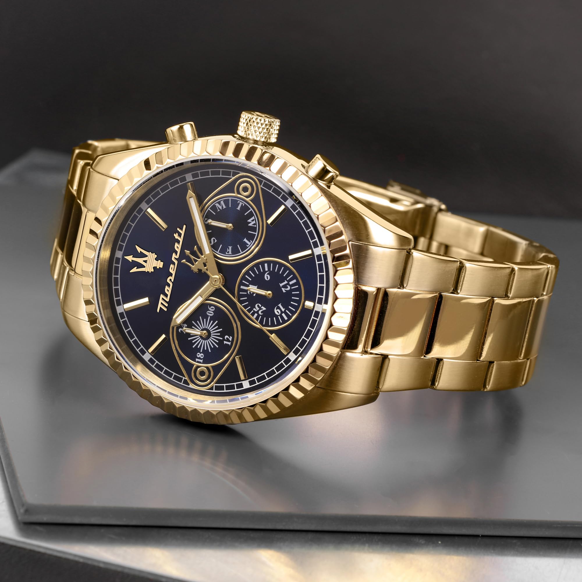 Maserati Reloj Hombre, Colección COMPETIZIONE, Cuarzo, Multifonción, en Acero, PVD Oro - R8853100026
