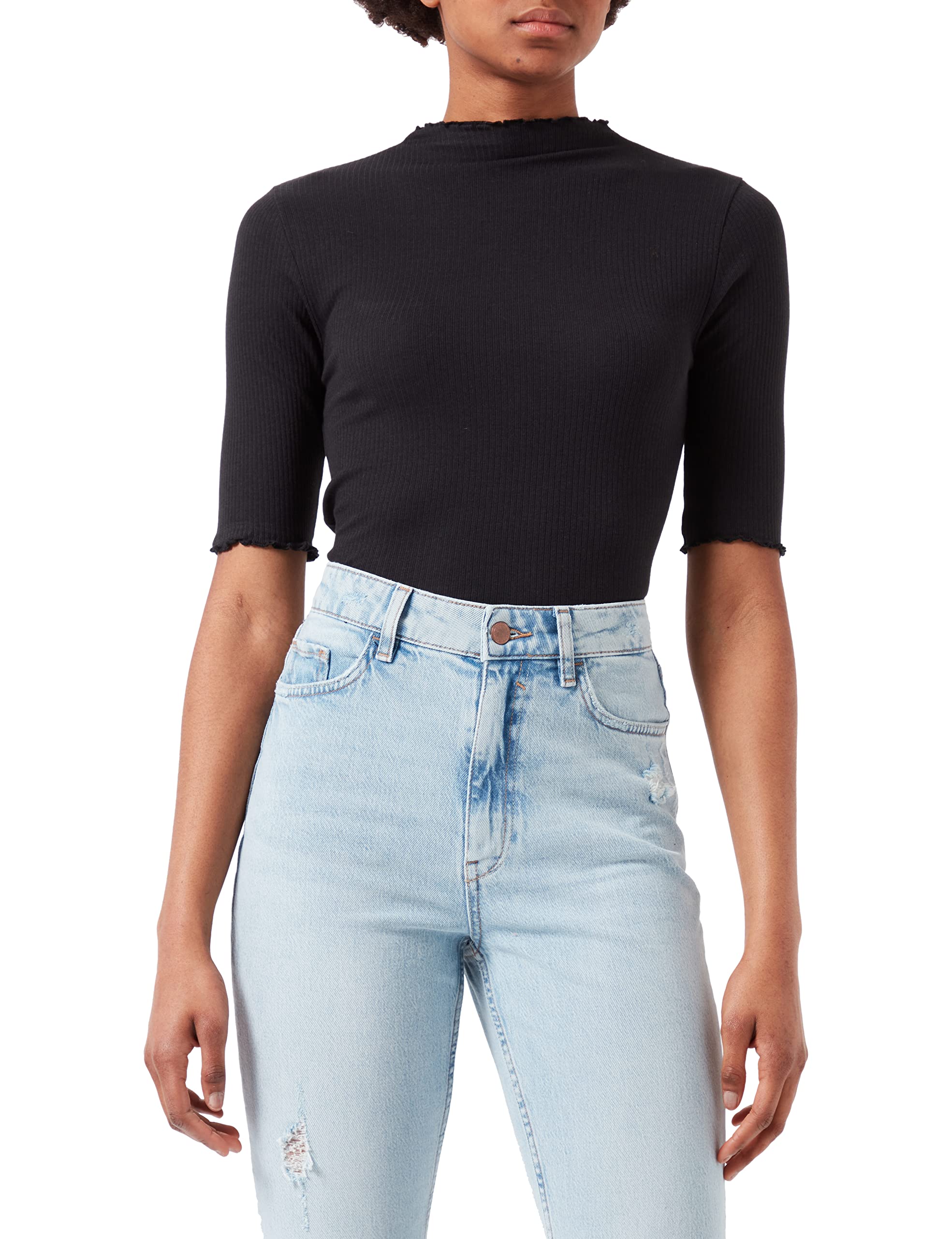 Vero Moda Women's VMVIO 2/4 HIGH NECK T-Shirt