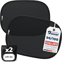 Upgrade4cars 2 x Car Sun Shade for Children with UV Protection UPF 50+ | Thin Self-Adhesive Film for Side Windows | Blackout Interior Car Windows