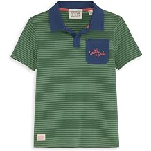 Scotch & Soda Boys Classic Polo, Short Sleeve Collared Shirt, Embroidered Logo