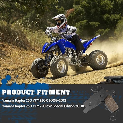 Miniatura 7 de Pastillas de Freno Delanteras y Posteriores para Yamaha Raptor 250 YFM250 YFM250R 2008-2012, Raptor 250 YFM250RSP Special Edition 2008